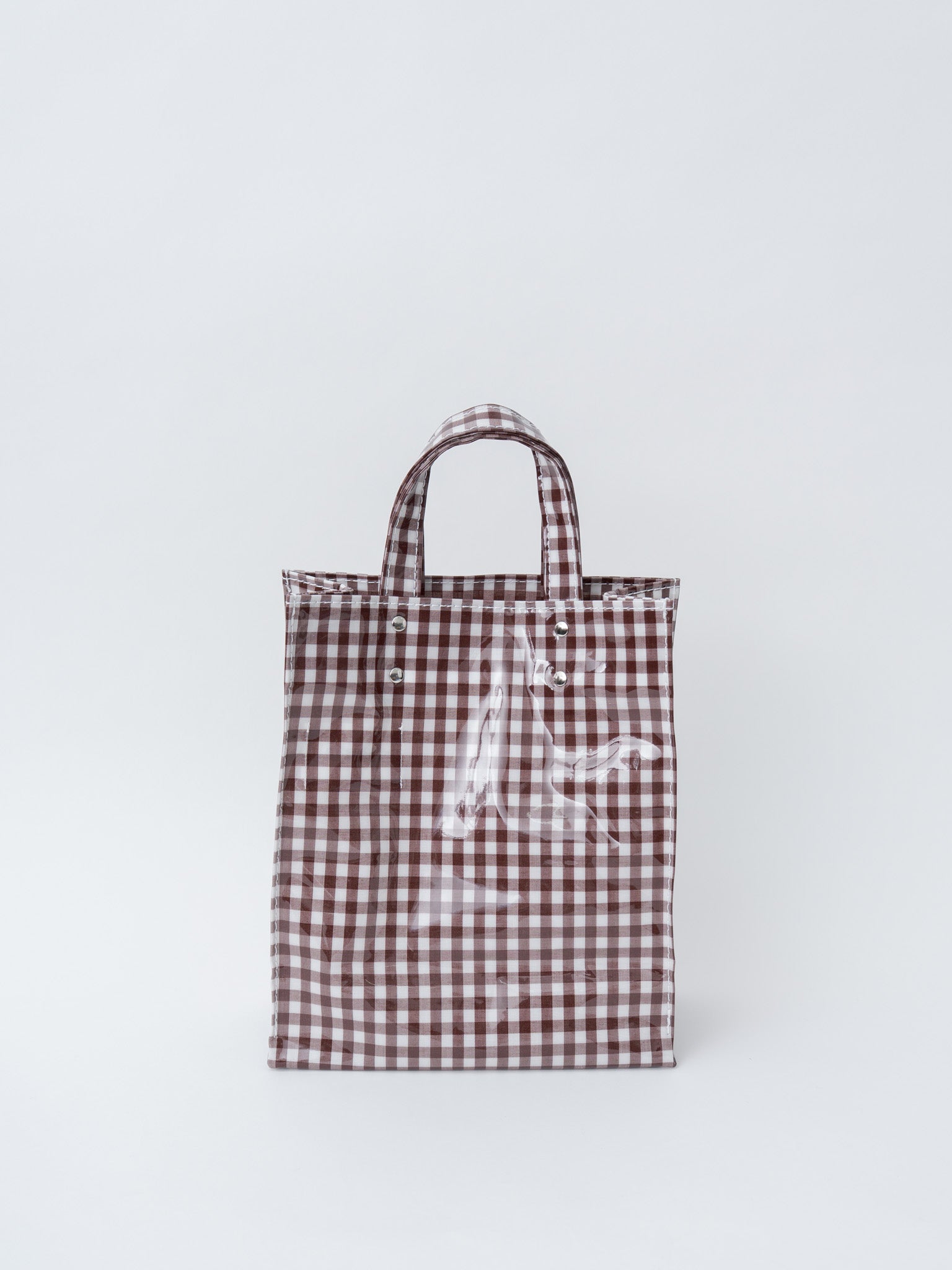 Namu Shop - Tembea Paper Tote Small - Gingham Brown