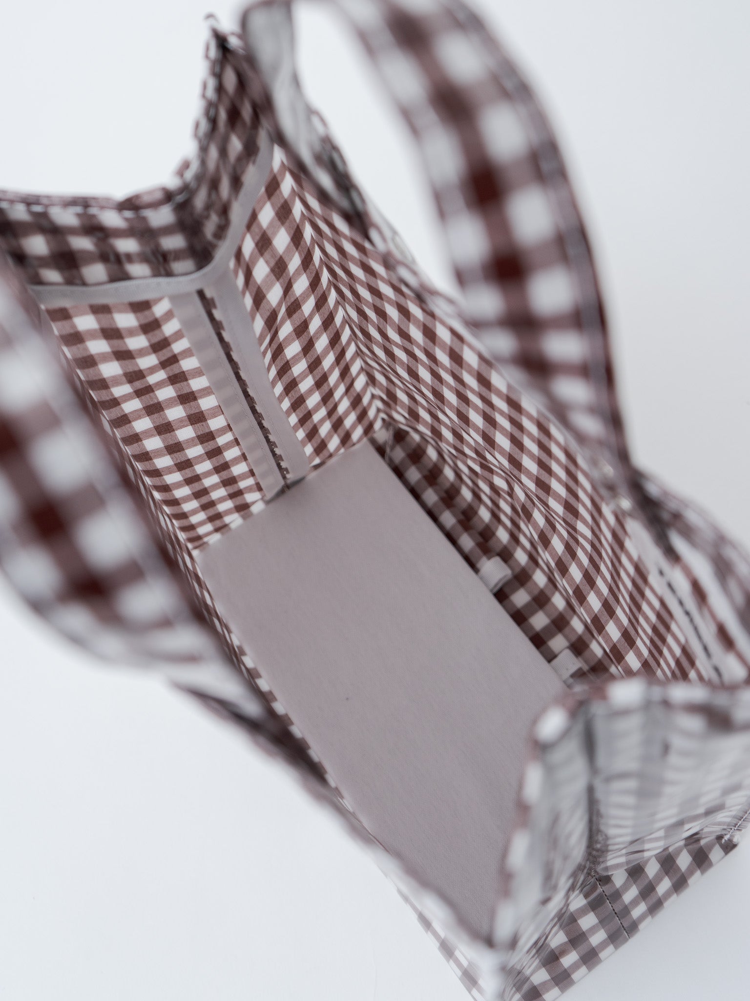 Namu Shop - Tembea Paper Tote Small - Gingham Brown