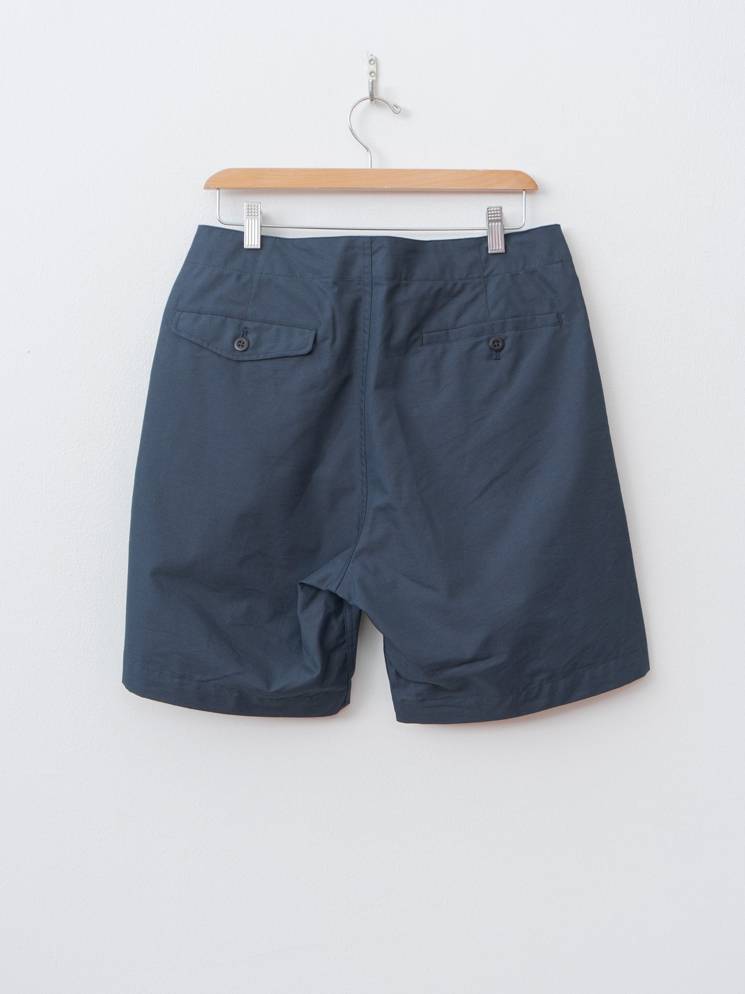 Namu Shop - ts(s) Cotton Poly Hollow Yarn Light Gabardine D-Ring Belted Shorts - Navy