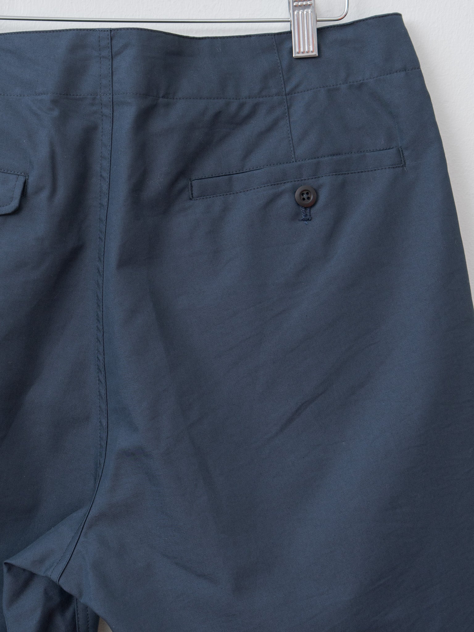 Namu Shop - ts(s) Cotton Poly Hollow Yarn Light Gabardine D-Ring Belted Shorts - Navy