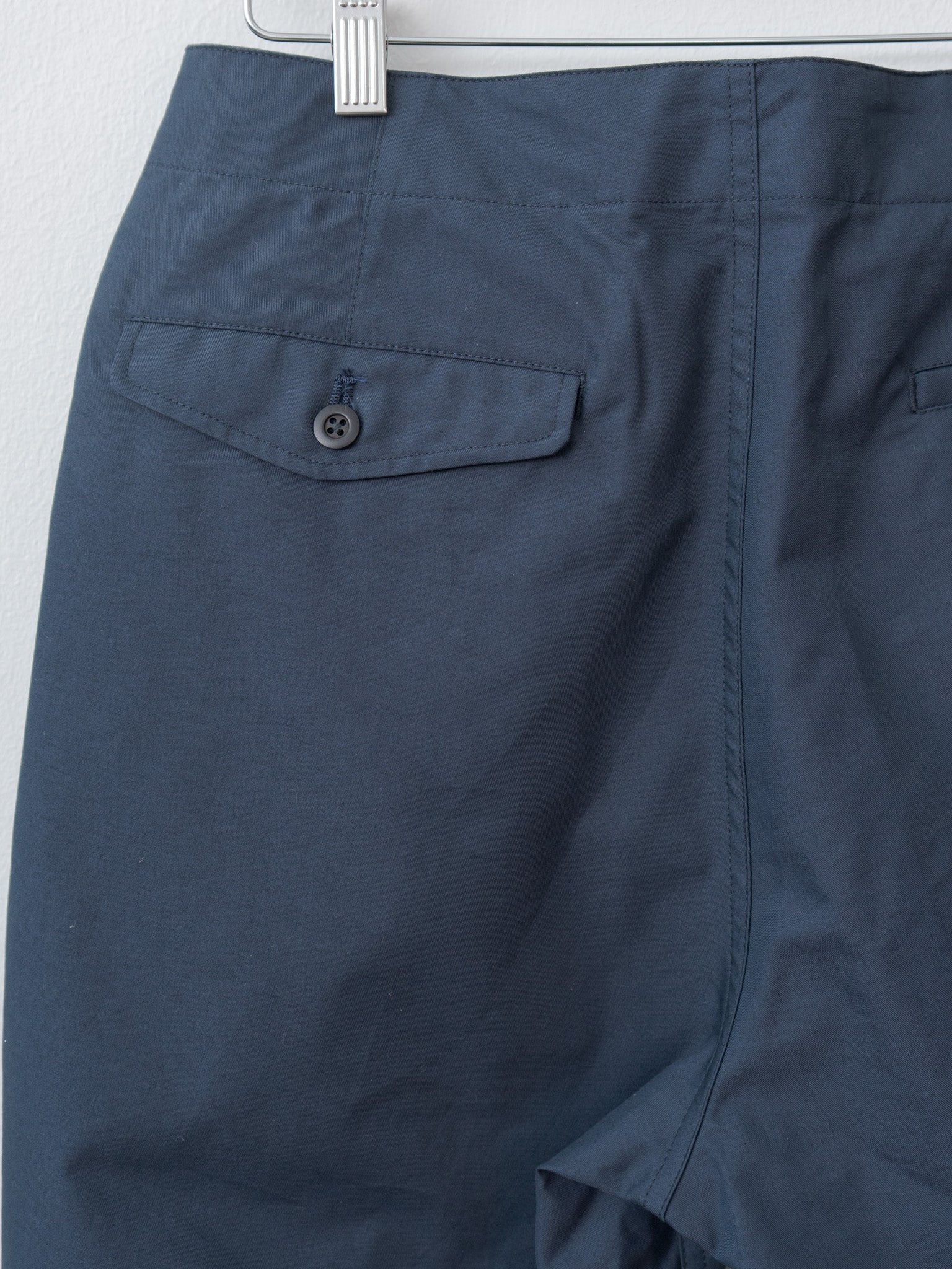 Namu Shop - ts(s) Cotton Poly Hollow Yarn Light Gabardine D-Ring Belted Shorts - Navy