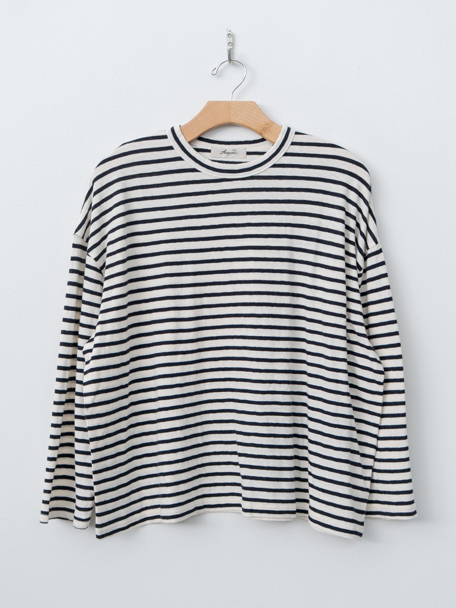 Namu Shop - Ichi Antiquites Stripe Pullover Tee - White/Navy