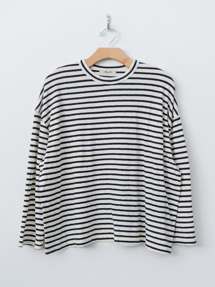 Namu Shop - Ichi Antiquites Stripe Pullover Tee - White/Navy