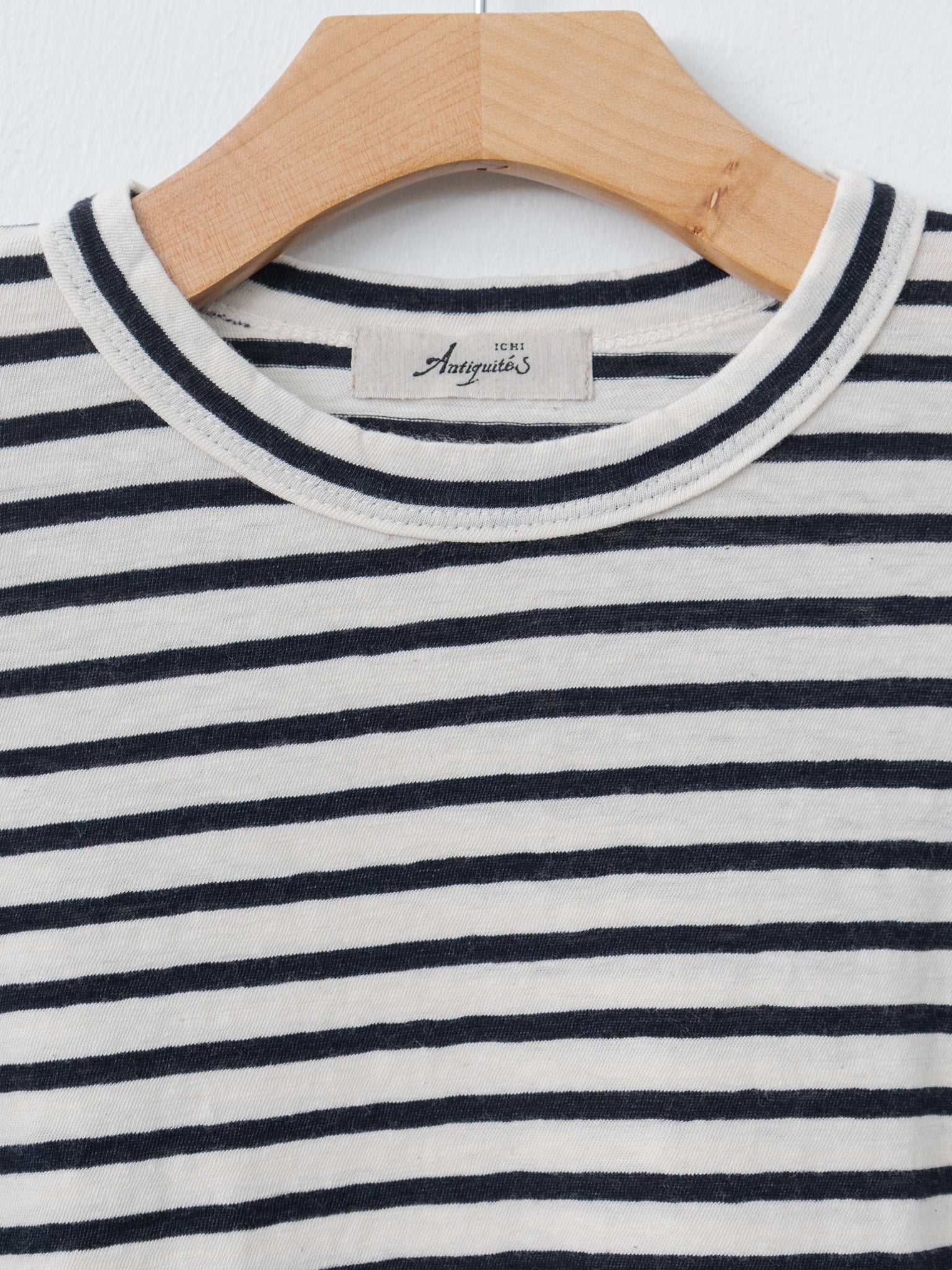 Namu Shop - Ichi Antiquites Stripe Pullover Tee - White/Navy