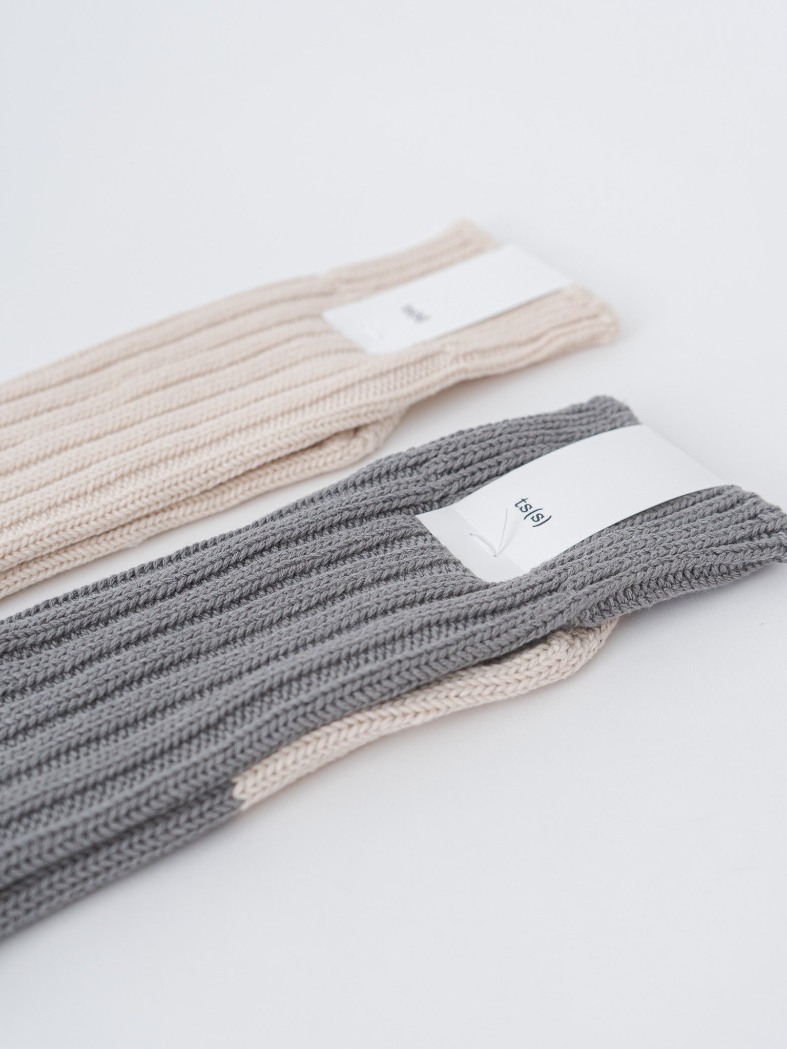 Namu Shop - ts(s) Mix and Match Cotton Rib Sock - Gray/Natural