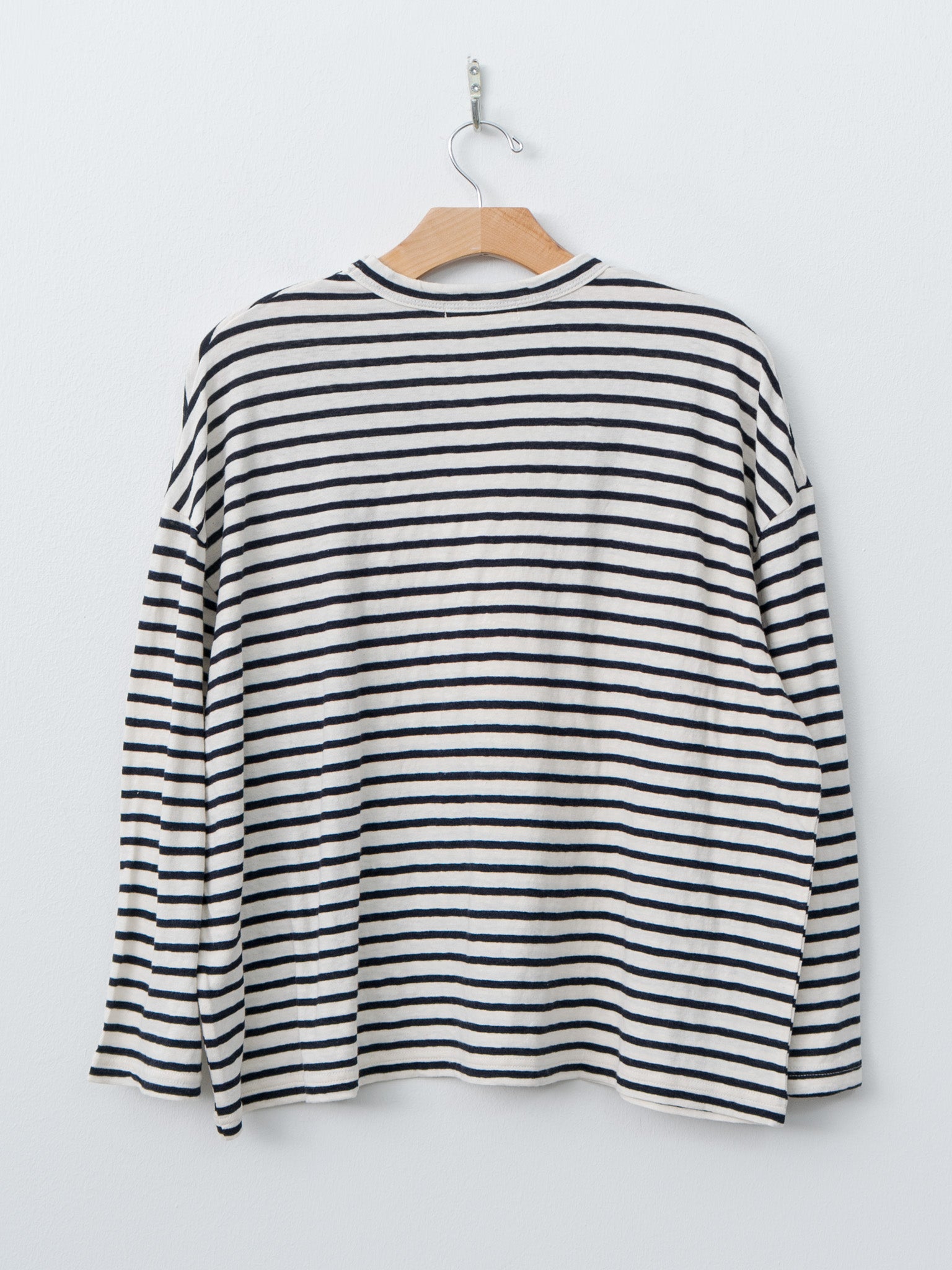Namu Shop - Ichi Antiquites Stripe Pullover Tee - White/Navy