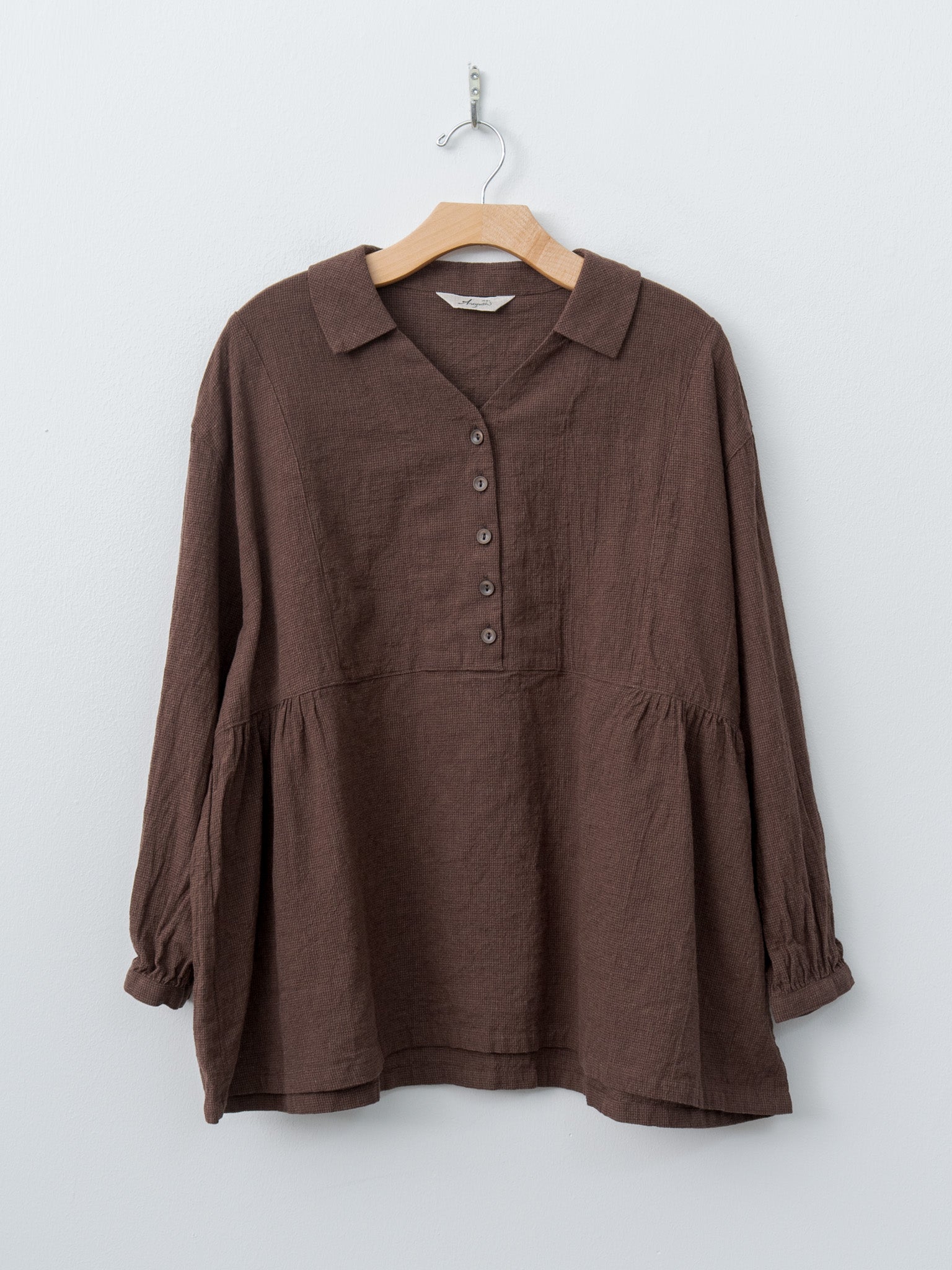 Namu Shop - Ichi Antiquites Houndstooth Shirt - Brown