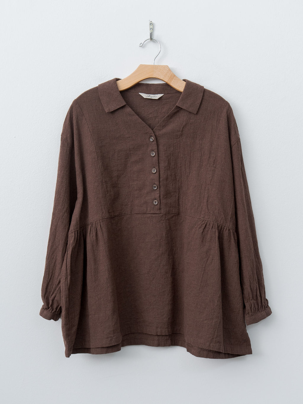Namu Shop - Ichi Antiquites Houndstooth Shirt - Brown