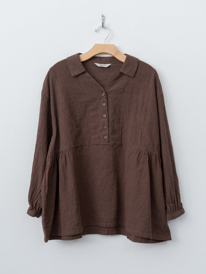 Namu Shop - Ichi Antiquites Houndstooth Shirt - Brown