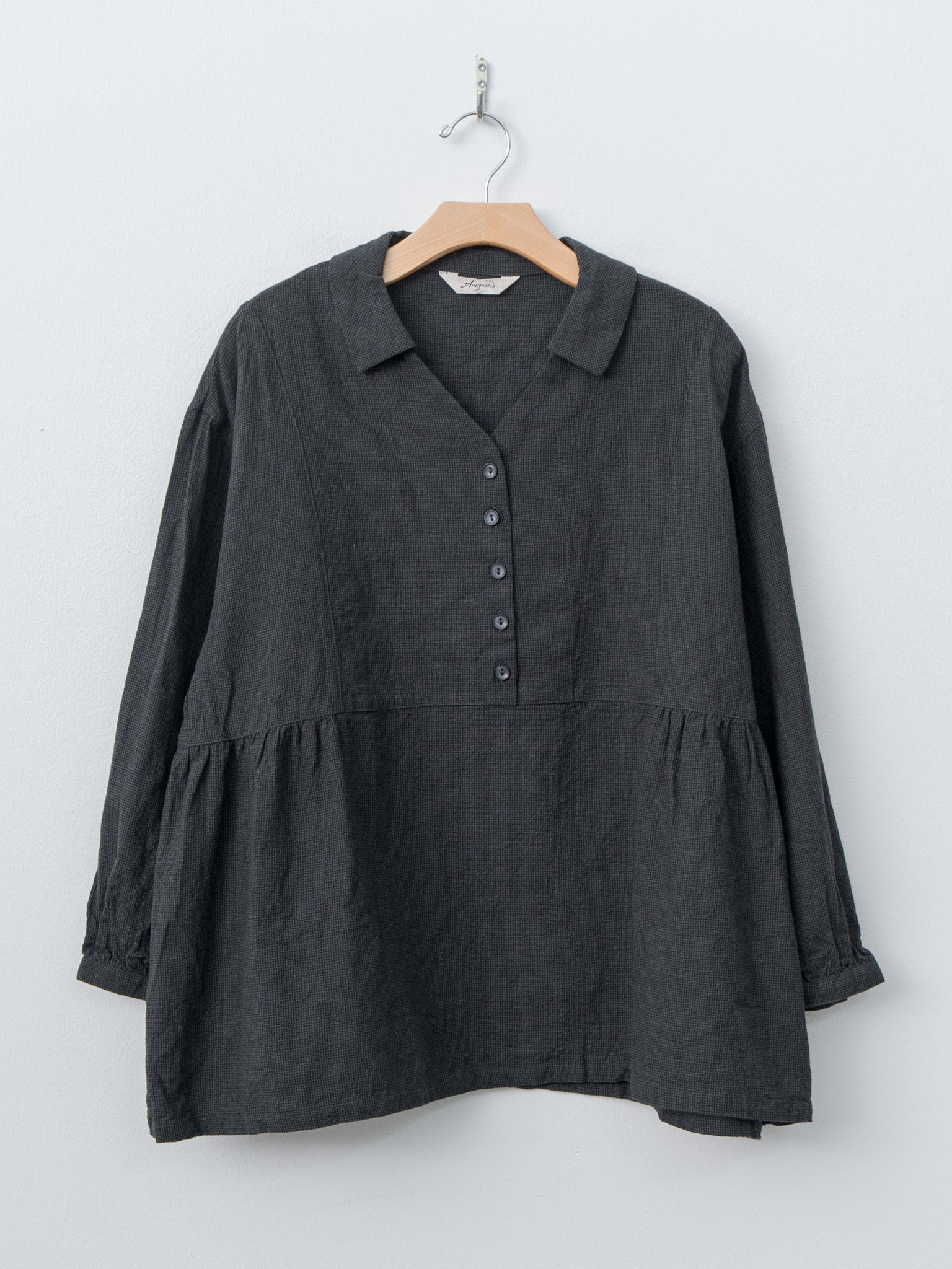 Namu Shop - Ichi Antiquites Houndstooth Shirt - Charcoal