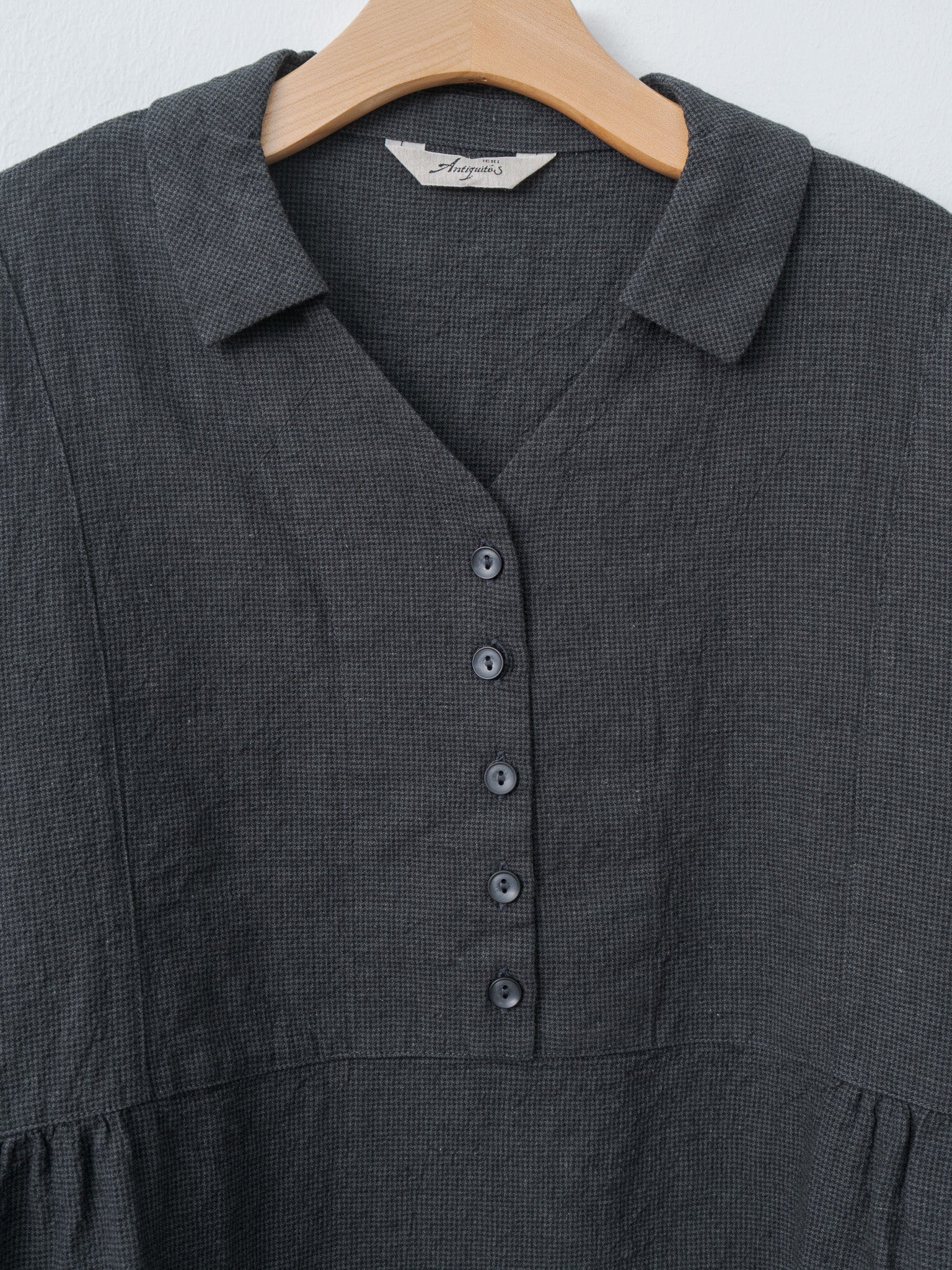 Namu Shop - Ichi Antiquites Houndstooth Shirt - Charcoal