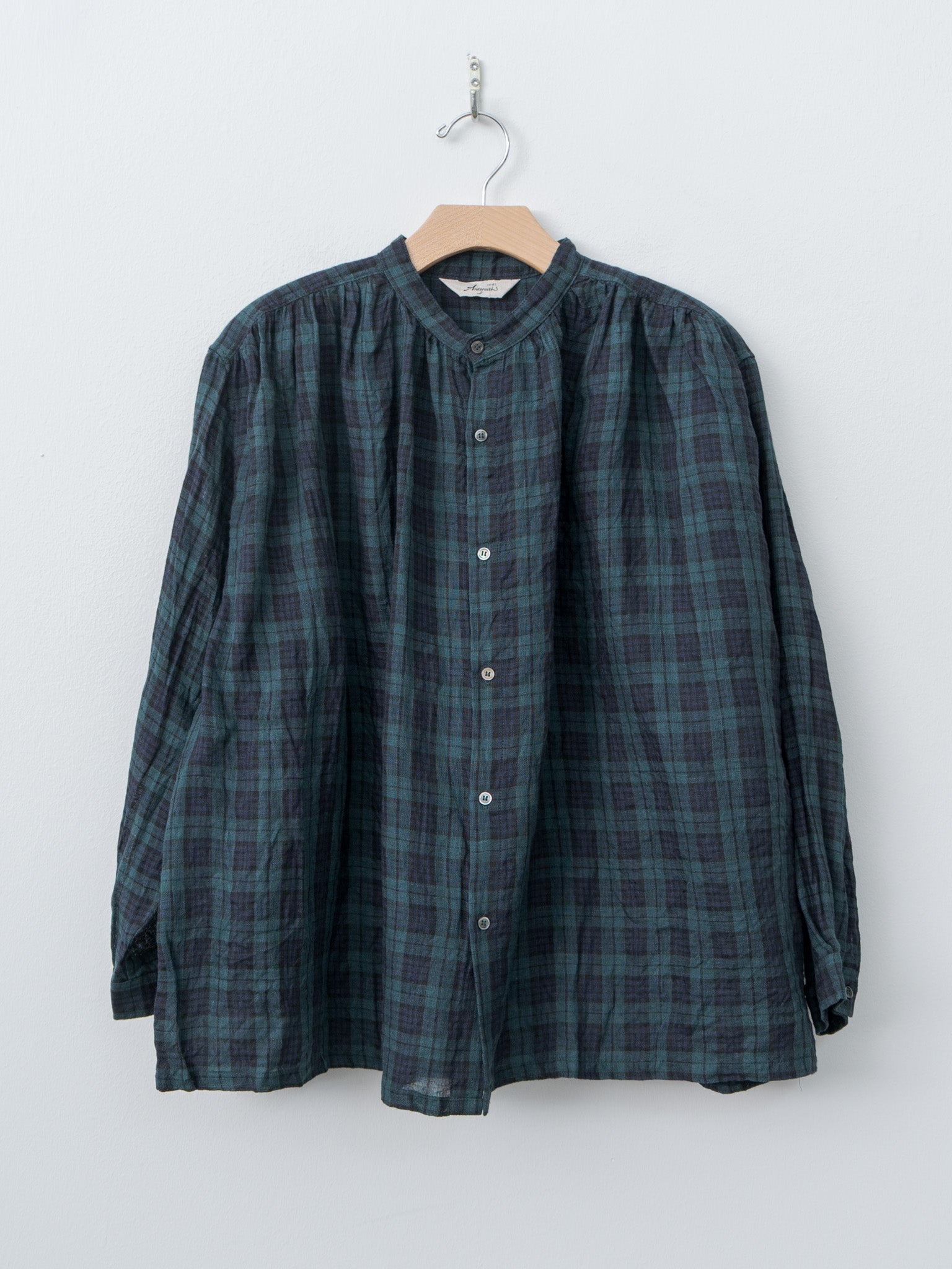 Namu Shop - Ichi Antiquites Canvas Black Watch Linen Shirt - Black Watch