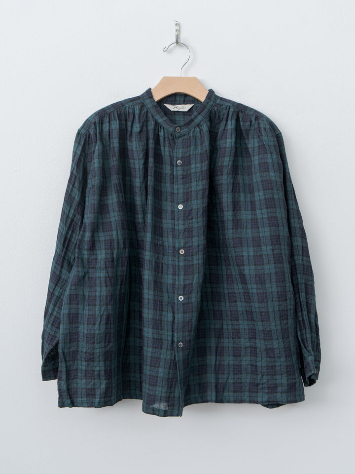 Namu Shop - Ichi Antiquites Canvas Black Watch Linen Shirt - Black Watch