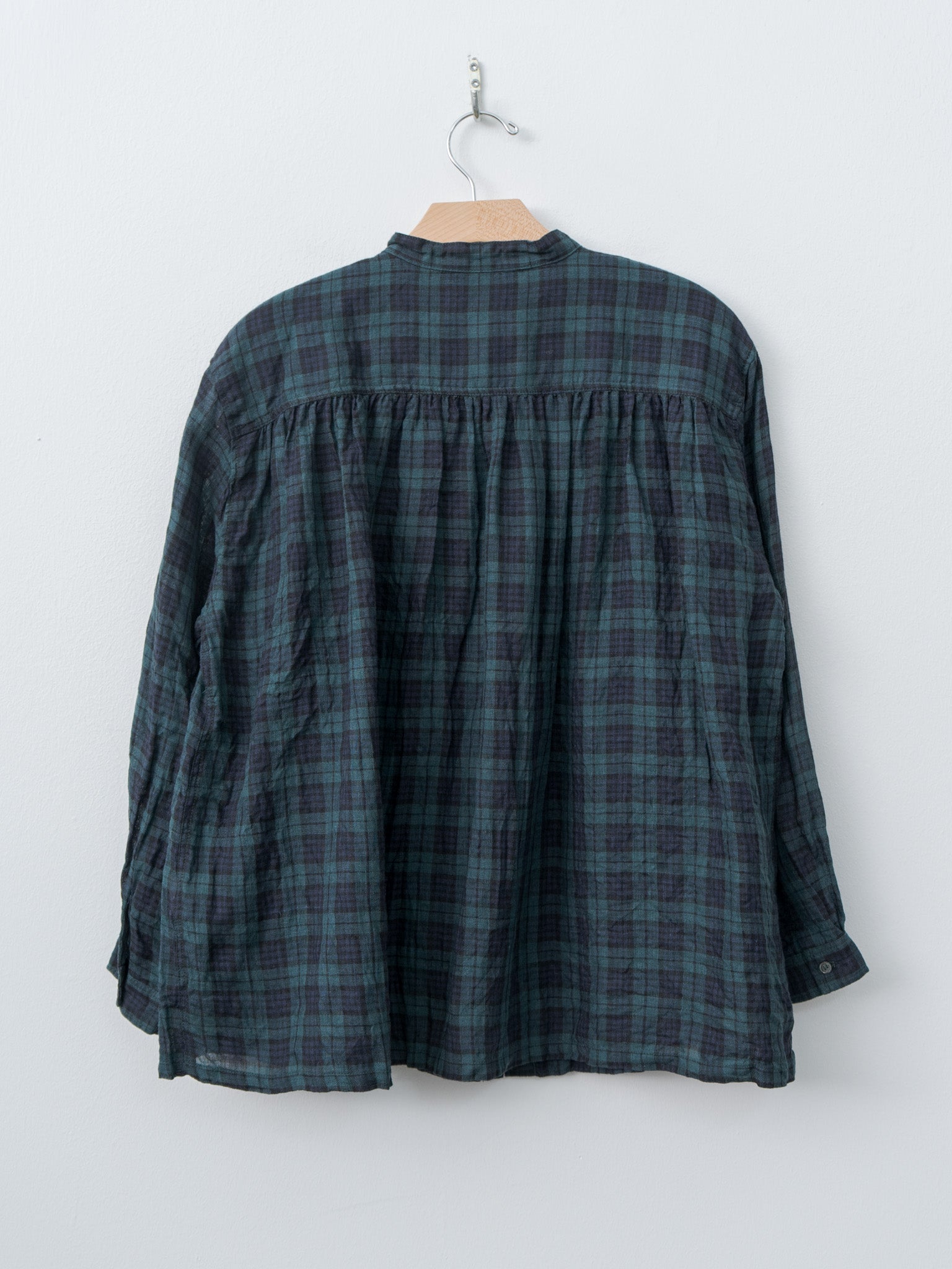 Namu Shop - Ichi Antiquites Canvas Black Watch Linen Shirt - Black Watch