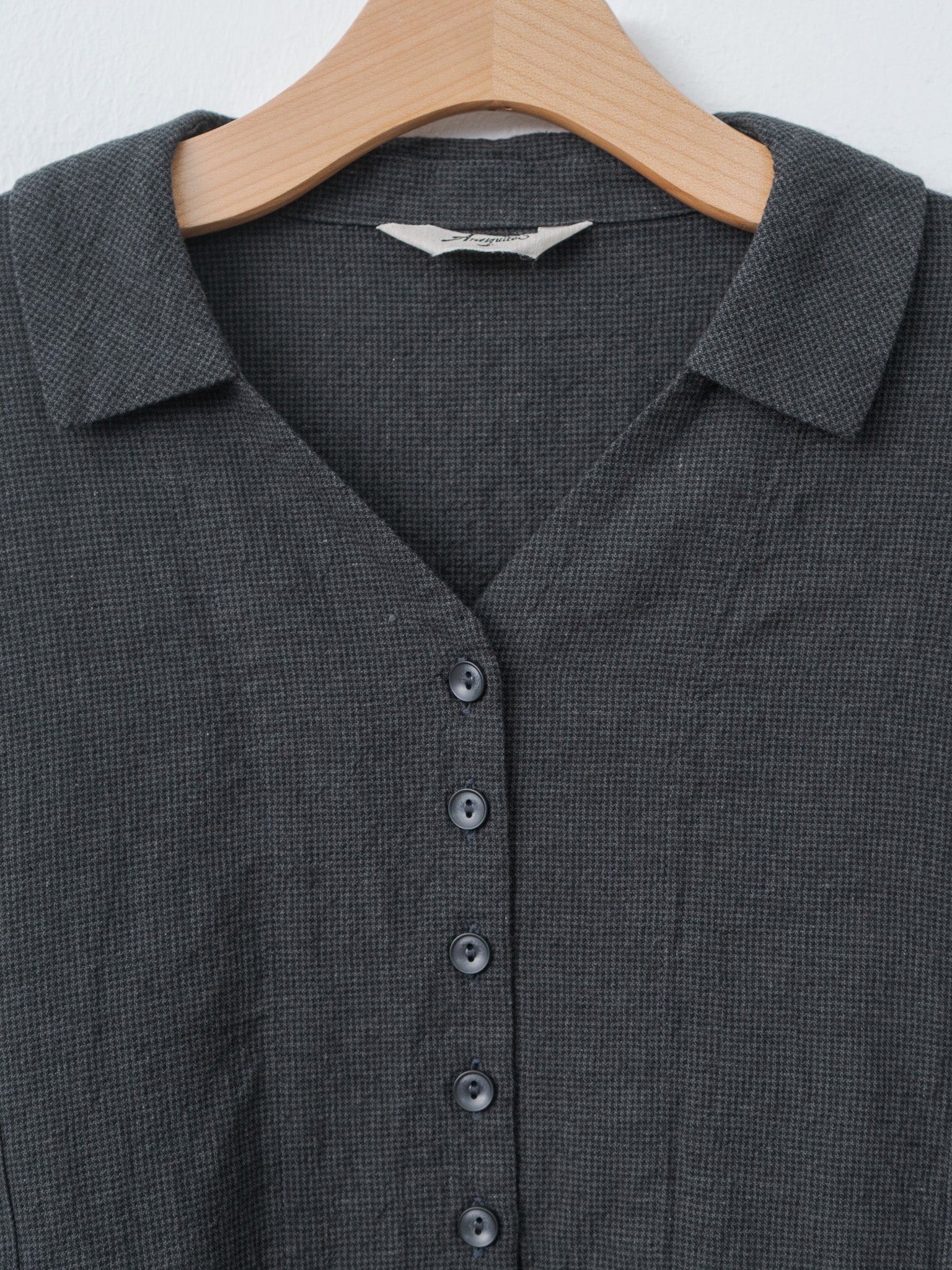 Namu Shop - Ichi Antiquites Houndstooth Dress - Charcoal