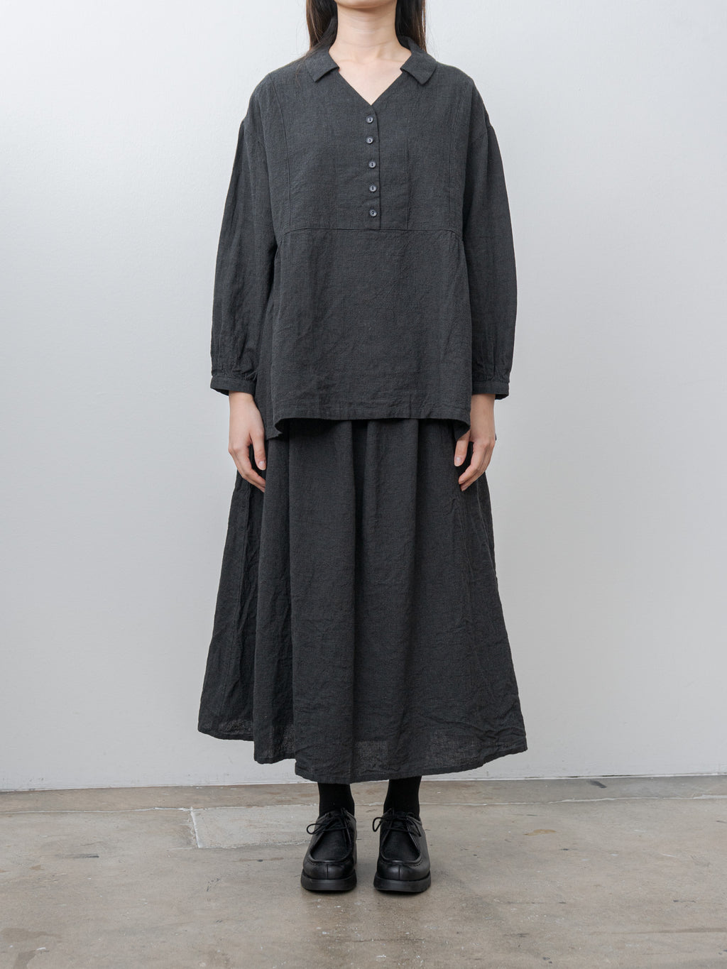 Namu Shop - Ichi Antiquites Houndstooth Shirt - Charcoal