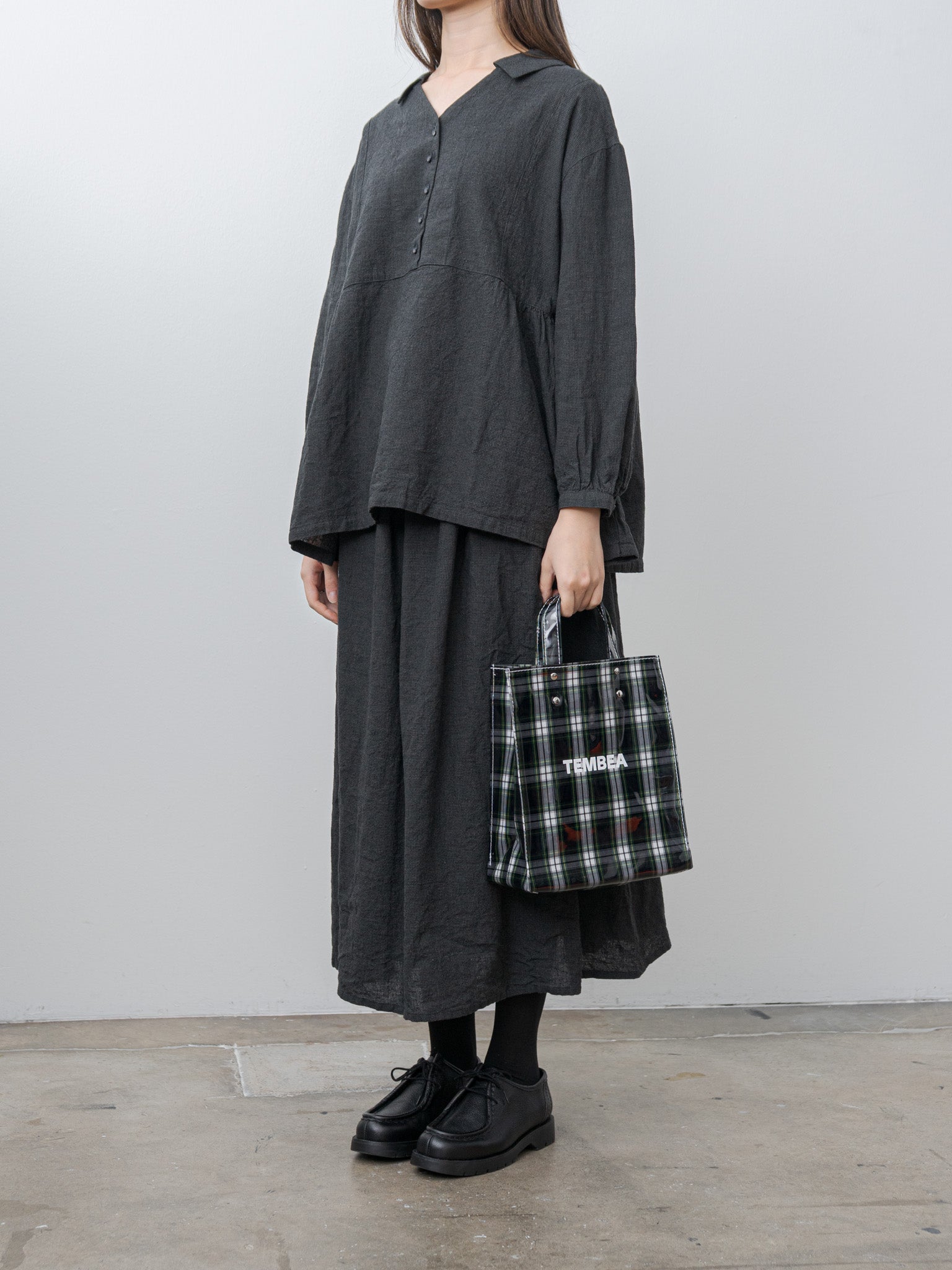 Namu Shop - Tembea Paper Tote Small - Check Dress-Gordon