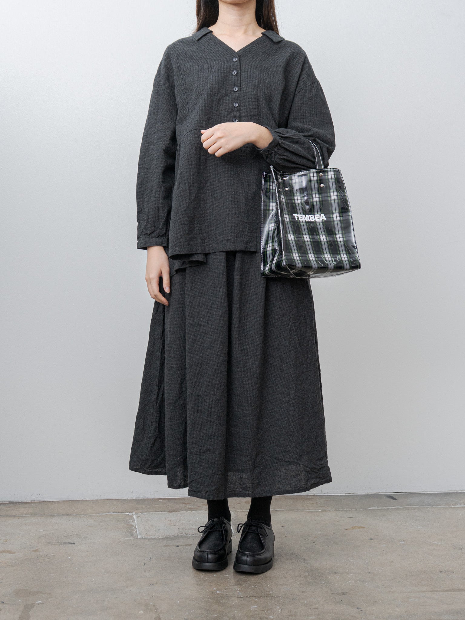 Namu Shop - Tembea Paper Tote Small - Check Dress-Gordon