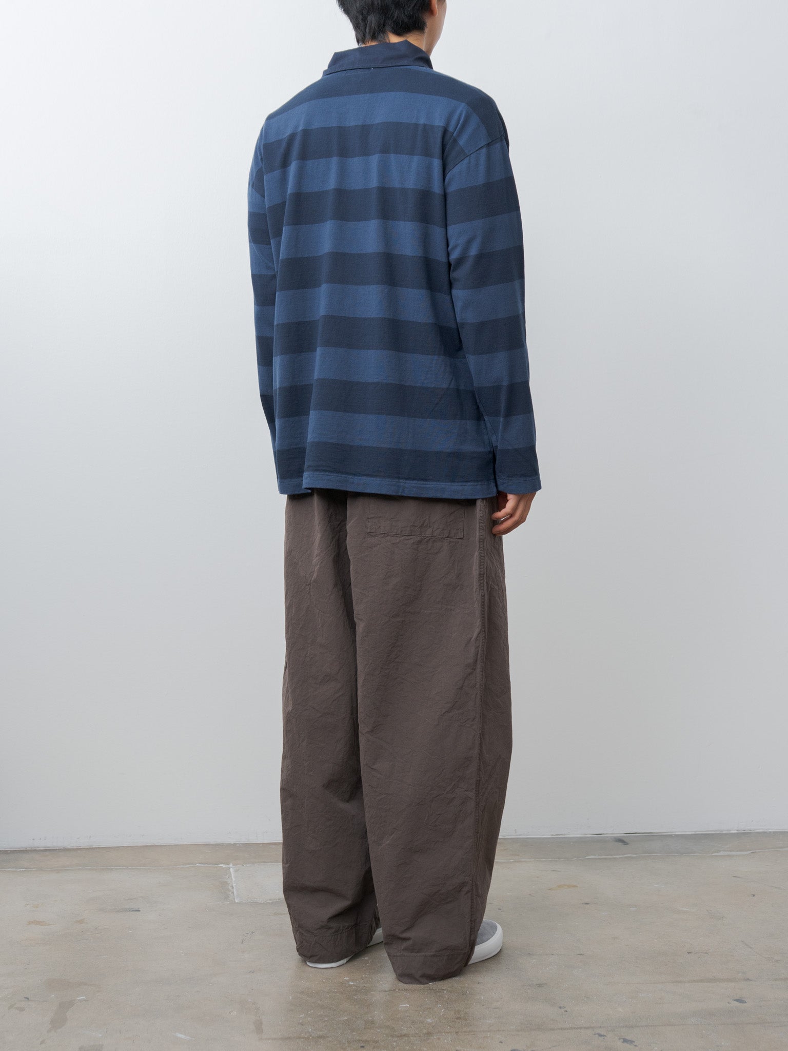 Namu Shop - ts(s) Garment Dye Stripe Rugby Shirt - Navy