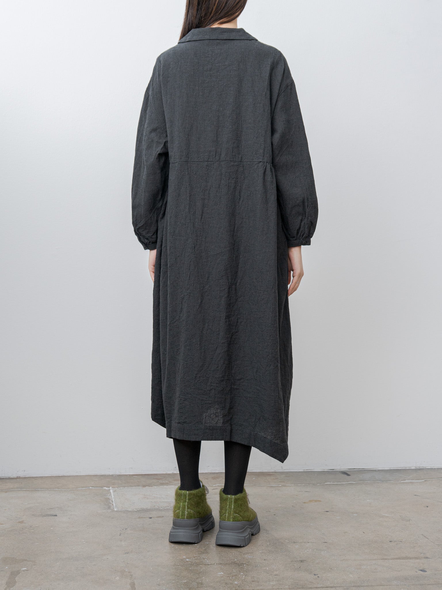Namu Shop - Ichi Antiquites Houndstooth Dress - Charcoal
