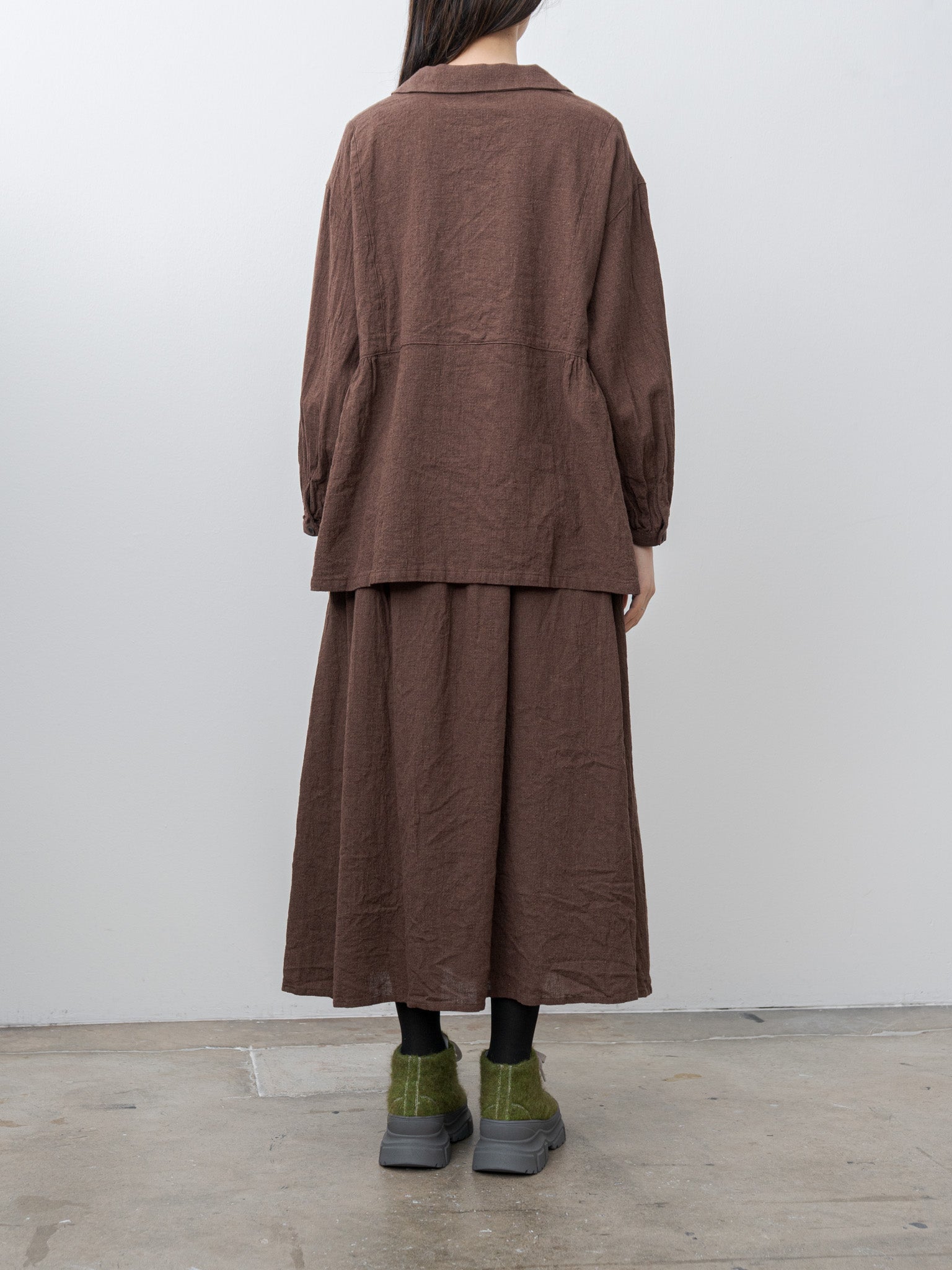 Namu Shop - Ichi Antiquites Houndstooth Shirt - Brown