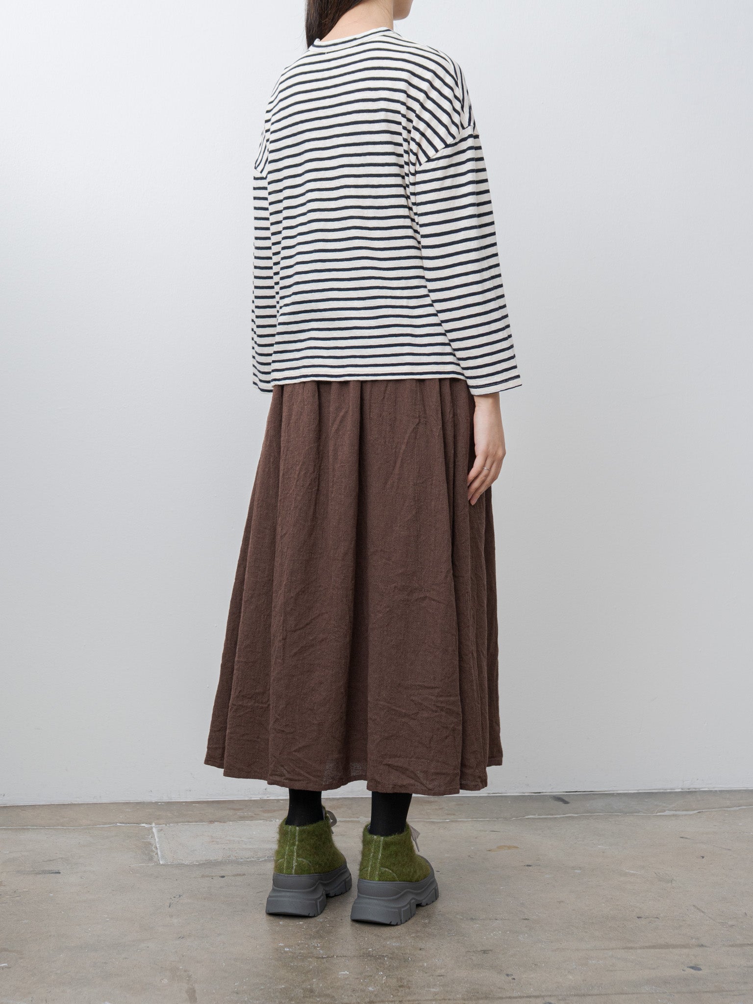 Namu Shop - Ichi Antiquites Stripe Pullover Tee - White/Navy