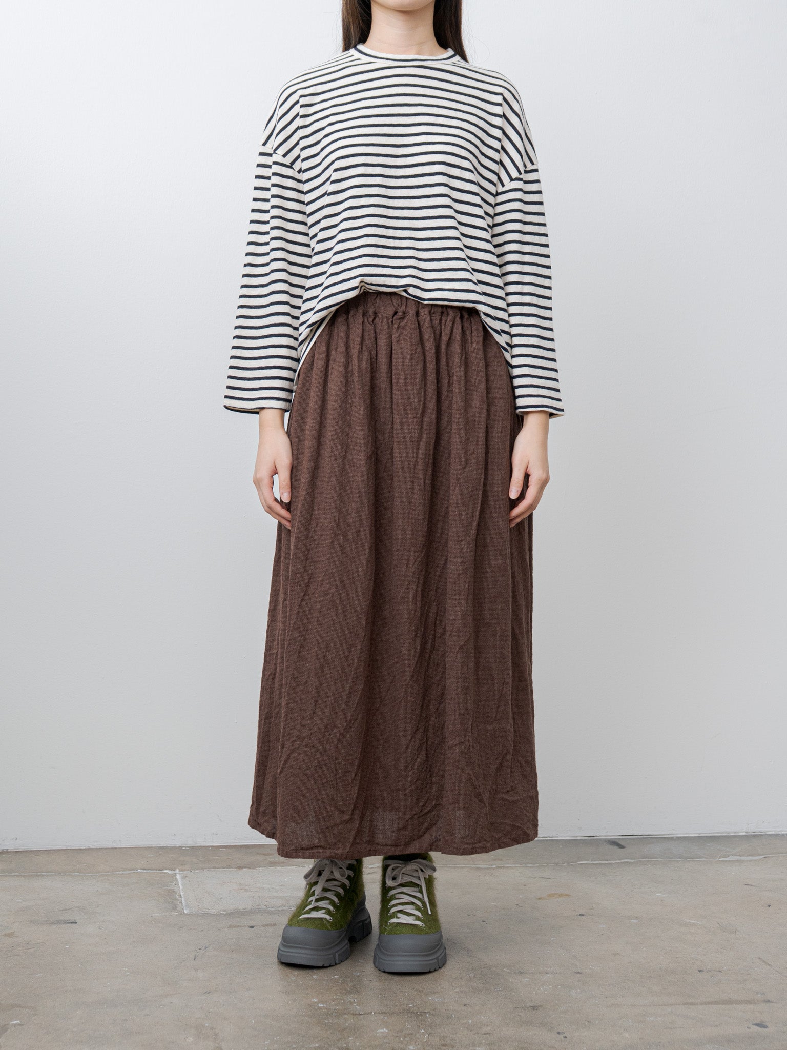 Namu Shop - Ichi Antiquites Stripe Pullover Tee - White/Navy