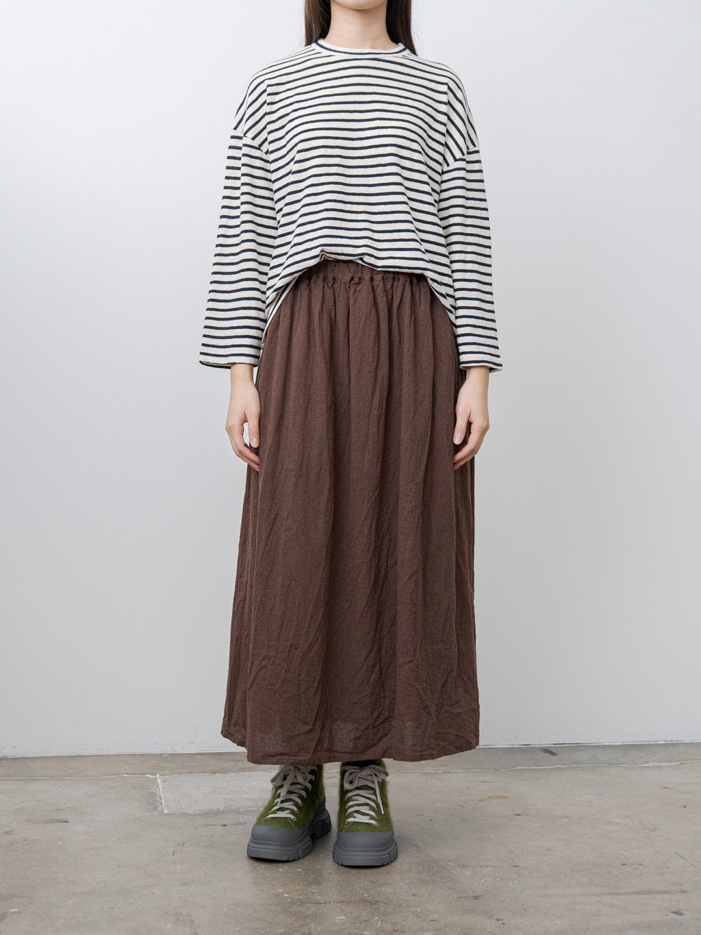 Namu Shop - Ichi Antiquites Houndstooth Skirt - Brown