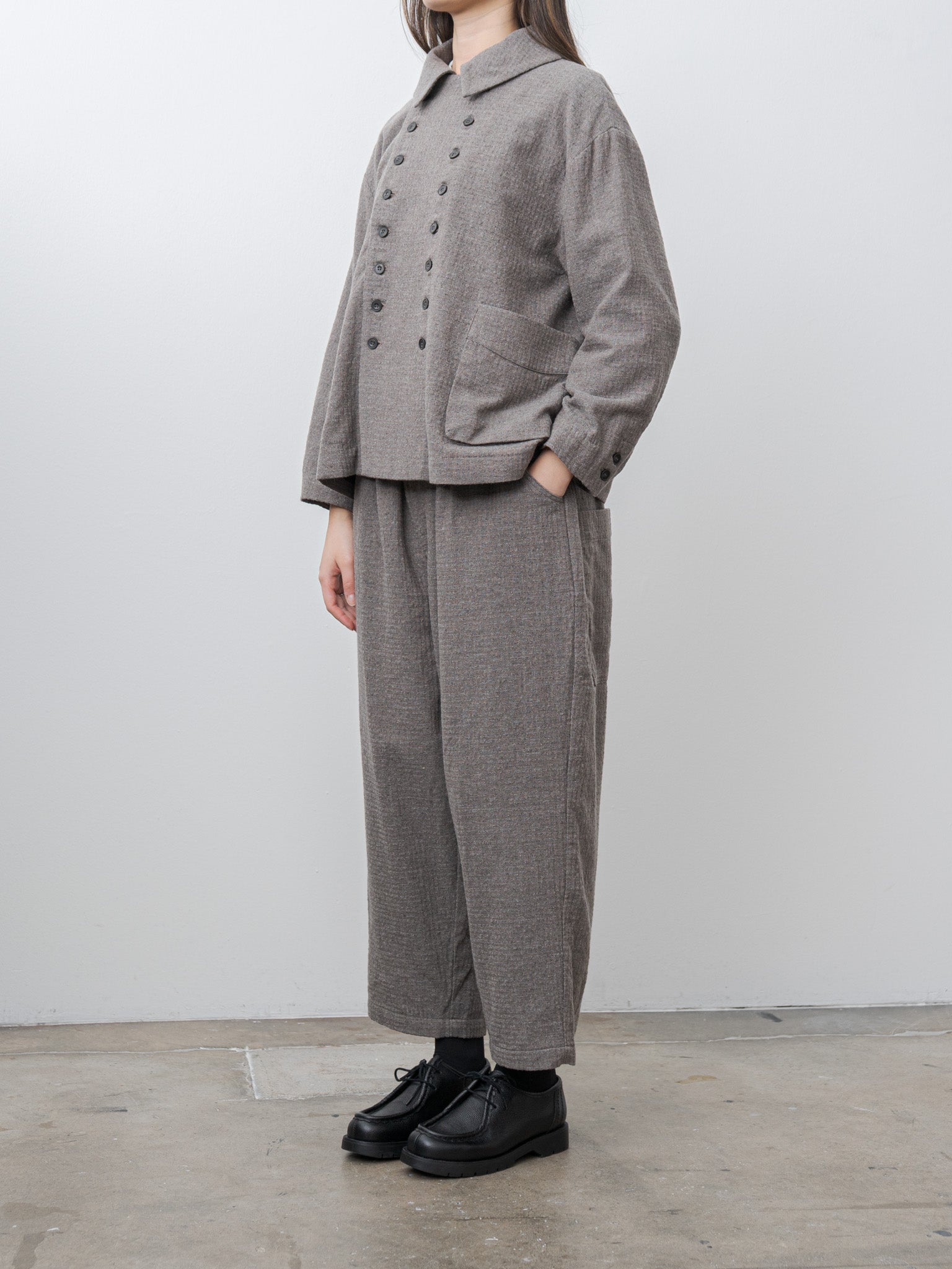 Namu Shop - Ichi Antiquites C/W Seersucker Pants - Mocha