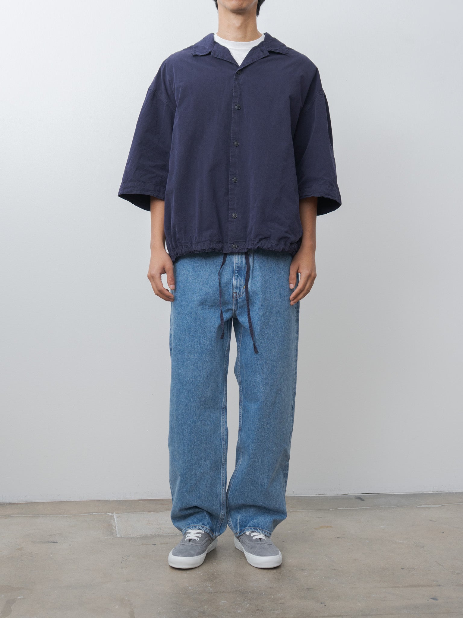 Namu Shop - Casey Casey Mili Volume Shirt PAPER COT - Navy