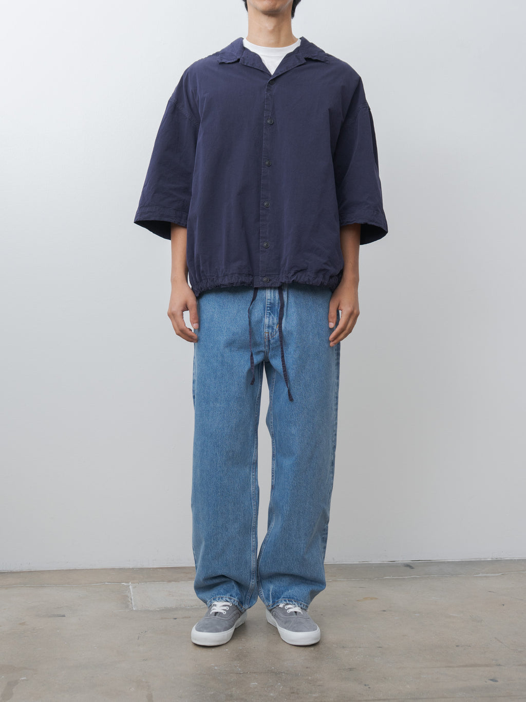 Namu Shop - Casey Casey Mili Volume Shirt PAPER COT - Navy