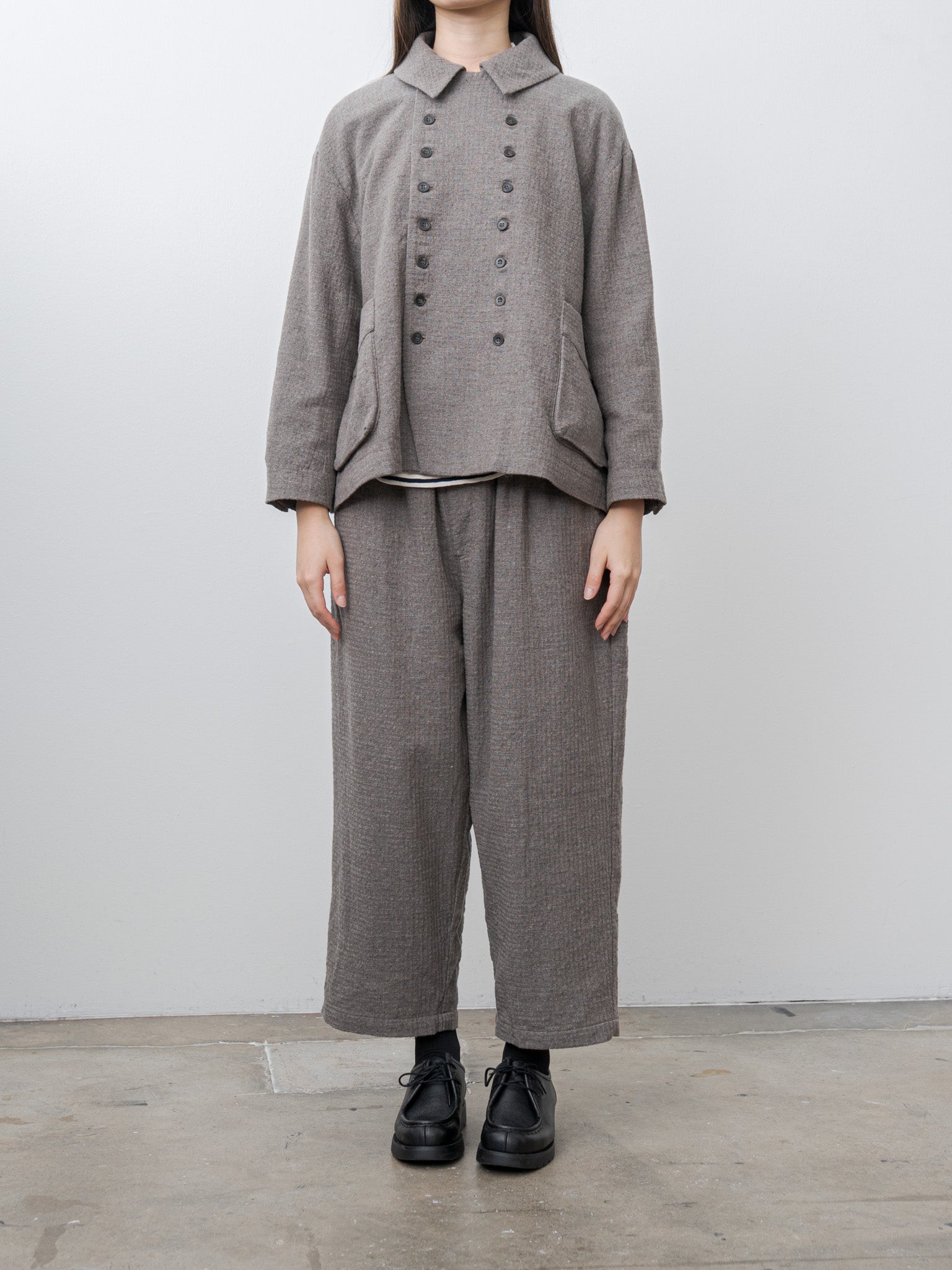 Namu Shop - Ichi Antiquites C/W Seersucker Pants - Mocha