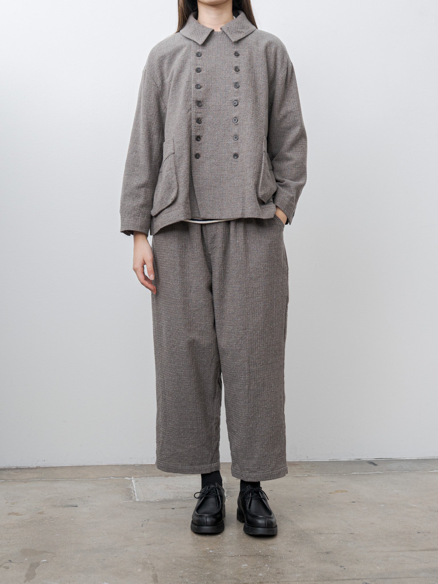 Namu Shop - Ichi Antiquites C/W Seersucker Jacket - Mocha