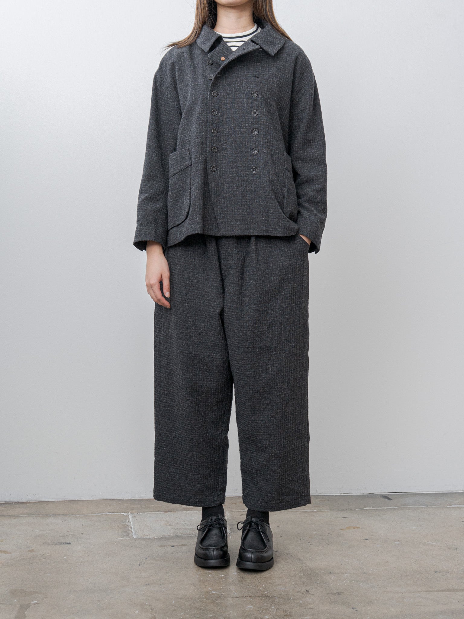 Namu Shop - Ichi Antiquites C/W Seersucker Pants - Charcoal