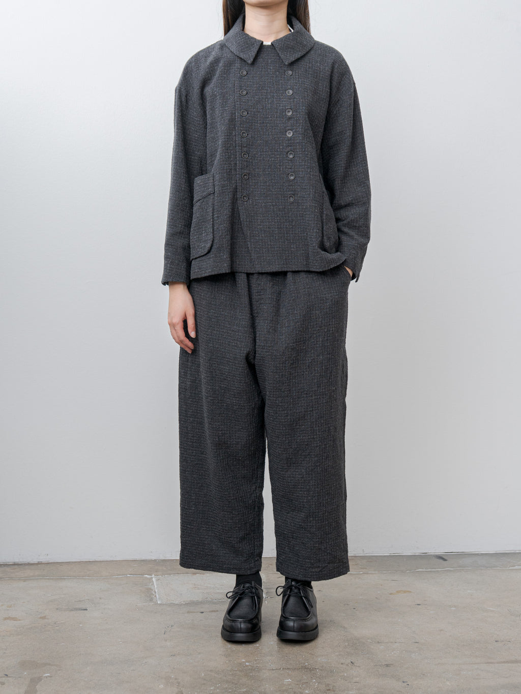 Namu Shop - Ichi Antiquites C/W Seersucker Pants - Charcoal