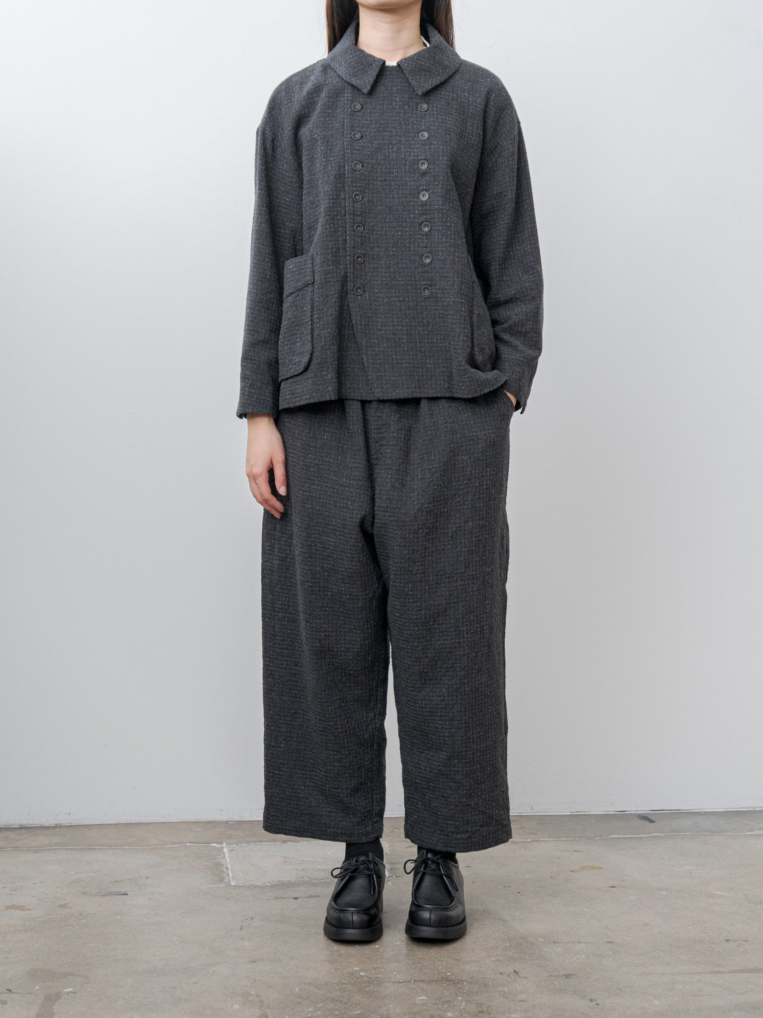 Namu Shop - Ichi Antiquites C/W Seersucker Jacket - Charcoal