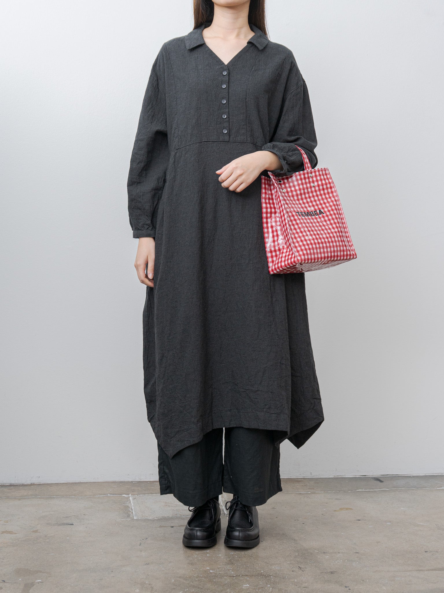 Namu Shop - Tembea Paper Tote Small - Gingham Red
