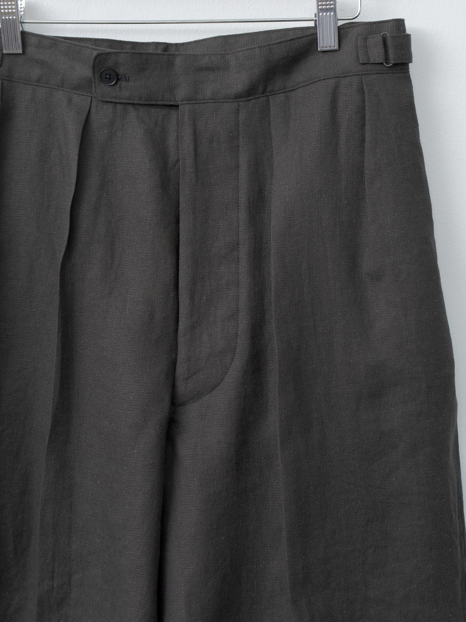 Namu Shop - Kaptain Sunshine Linen Silk Mesh Gurkha Shorts - Ink Black