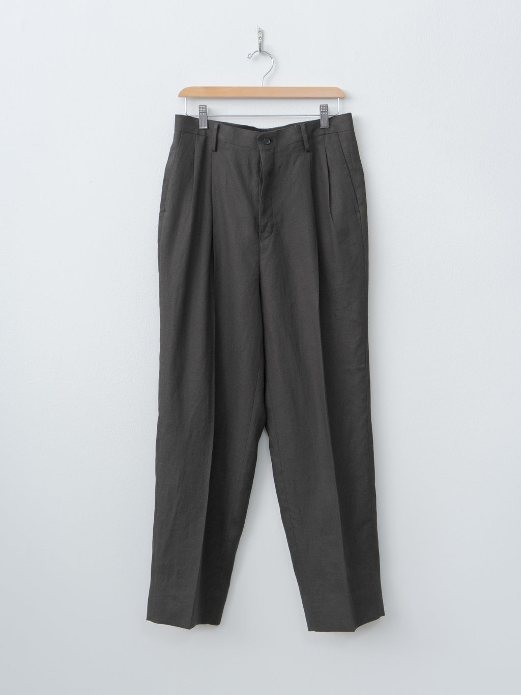Namu Shop - Kaptain Sunshine Linen Silk Mesh Shoecut Slacks - Ink Black