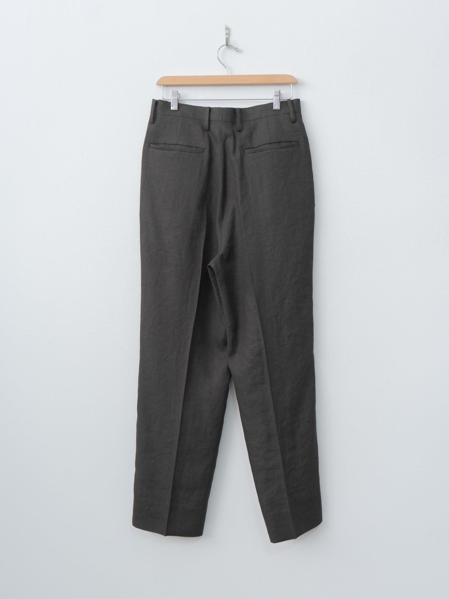 Namu Shop - Kaptain Sunshine Linen Silk Mesh Shoecut Slacks - Ink Black