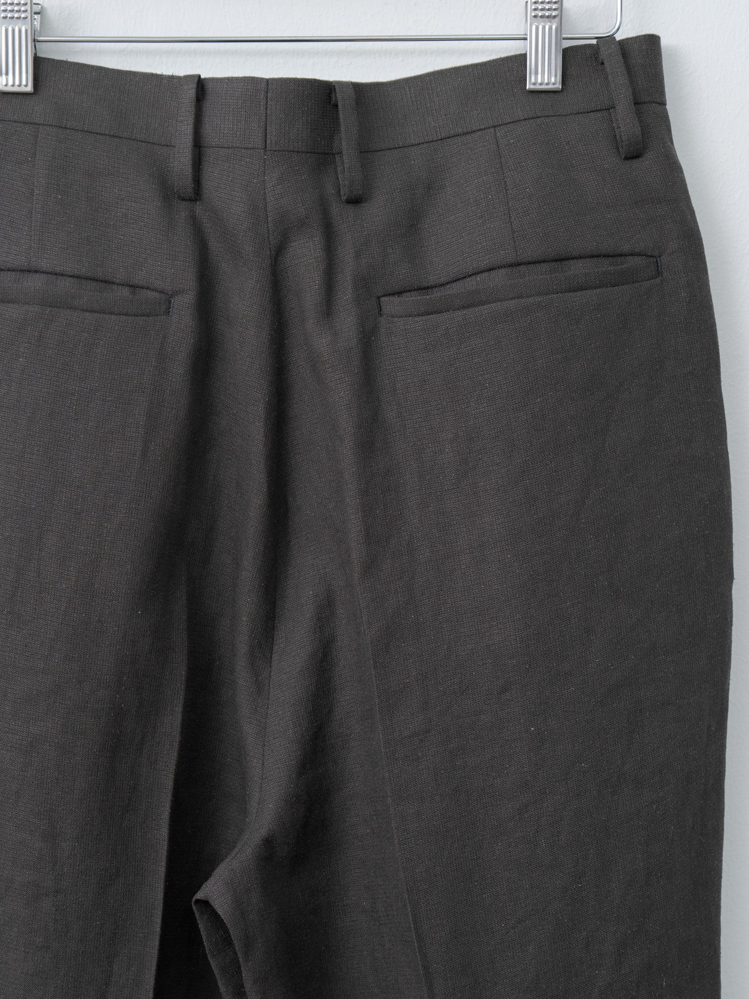 Namu Shop - Kaptain Sunshine Linen Silk Mesh Shoecut Slacks - Ink Black