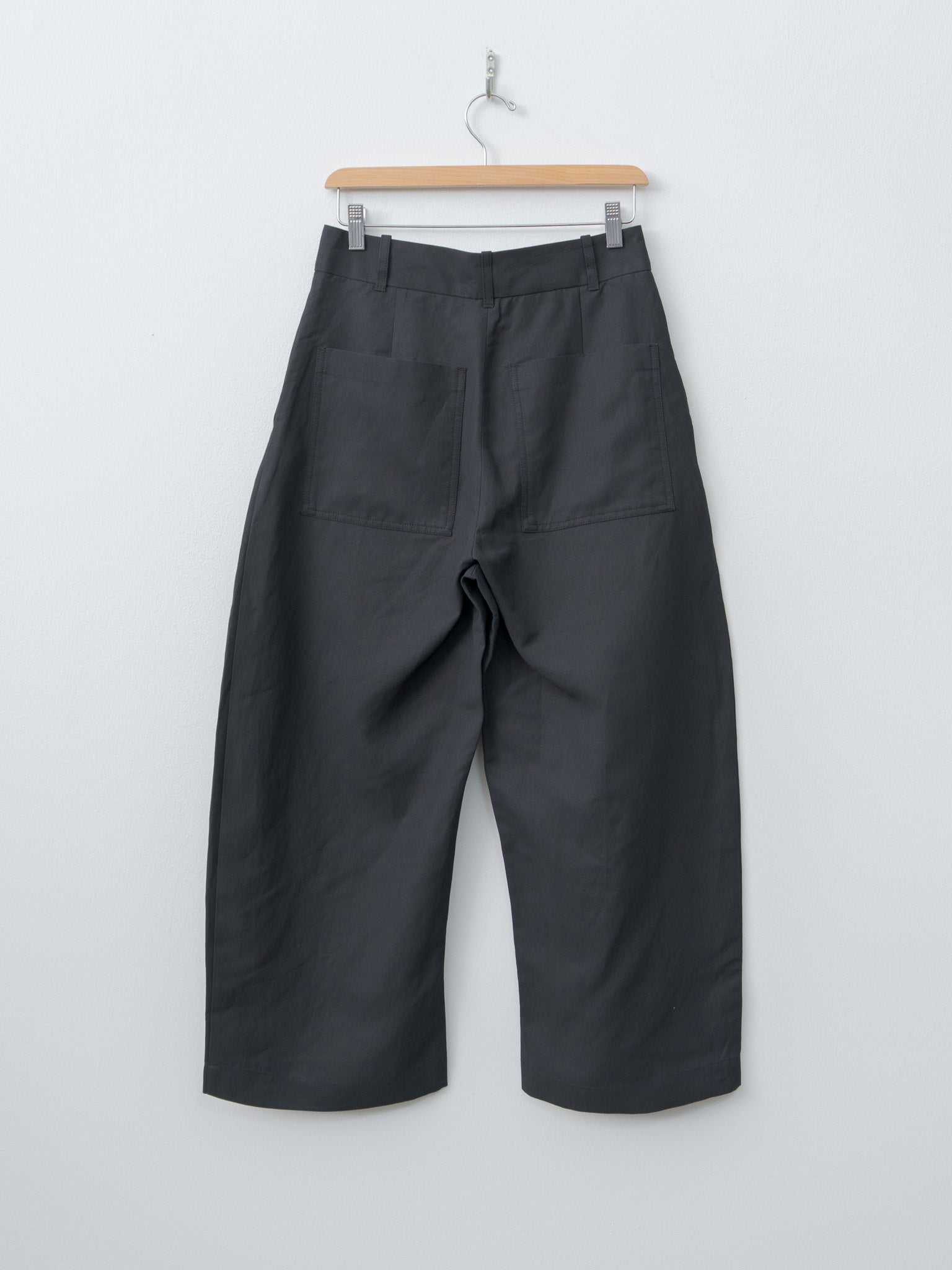 Namu Shop - Studio Nicholson CHALCO Wide Crop Pant - Black Grape
