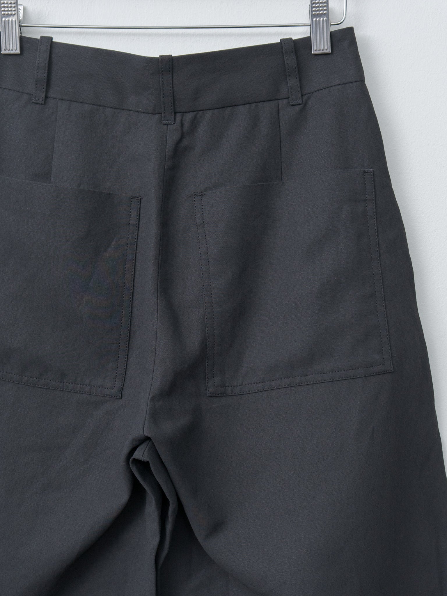 Namu Shop - Studio Nicholson CHALCO Wide Crop Pant - Black Grape
