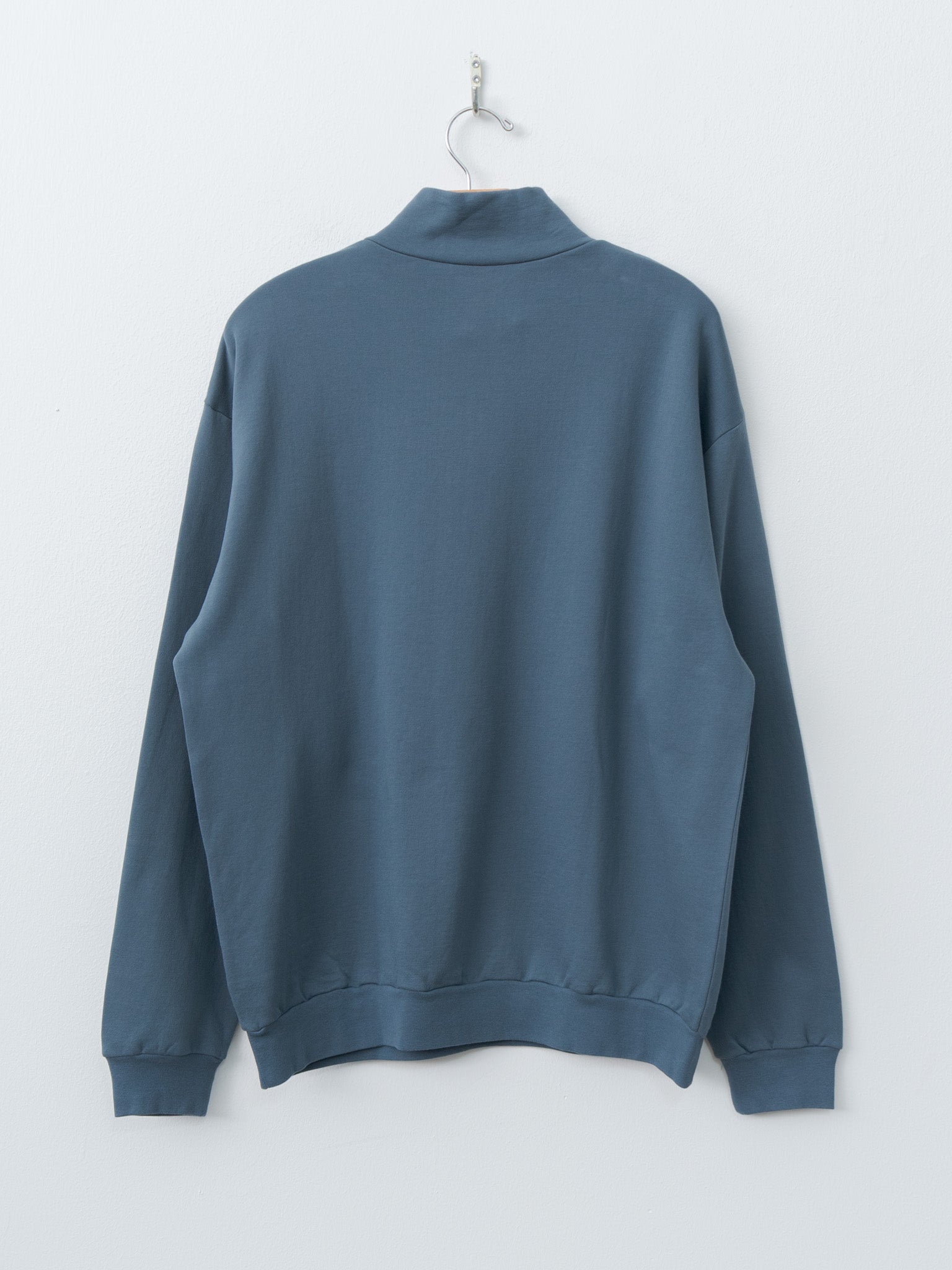 Namu Shop - Auralee Elastic High Gauge Sweat Half Zip P/O - Dusty Blue