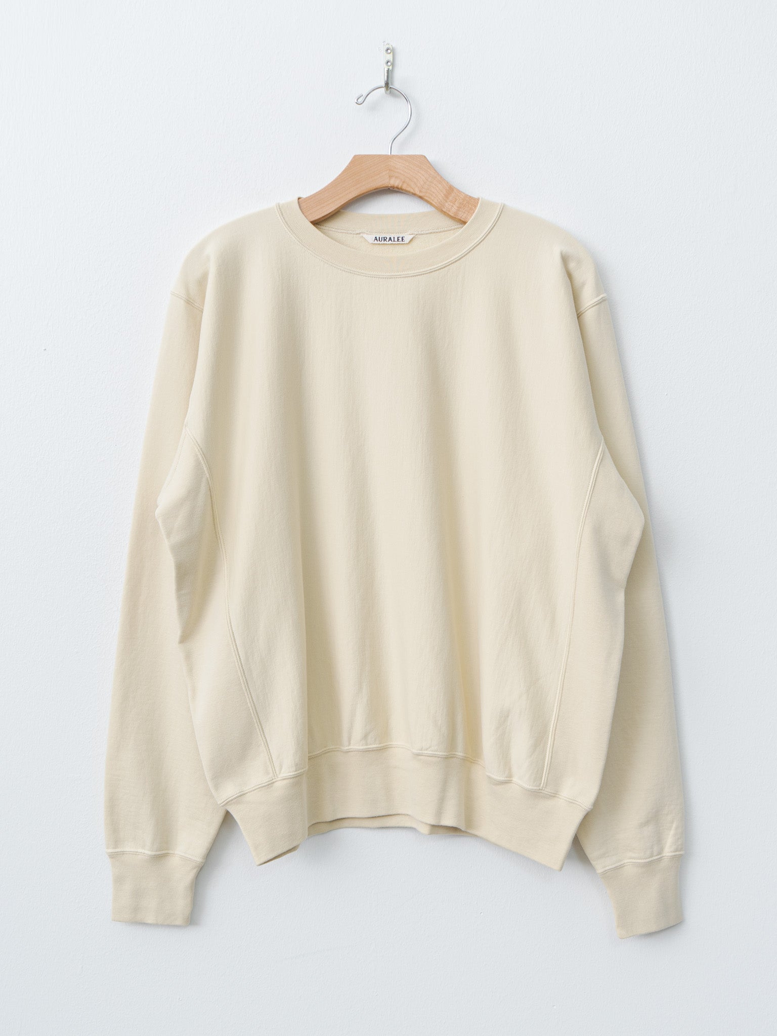 Namu Shop - Auralee Elastic High Gauge Sweat P/O - Ivory Beige