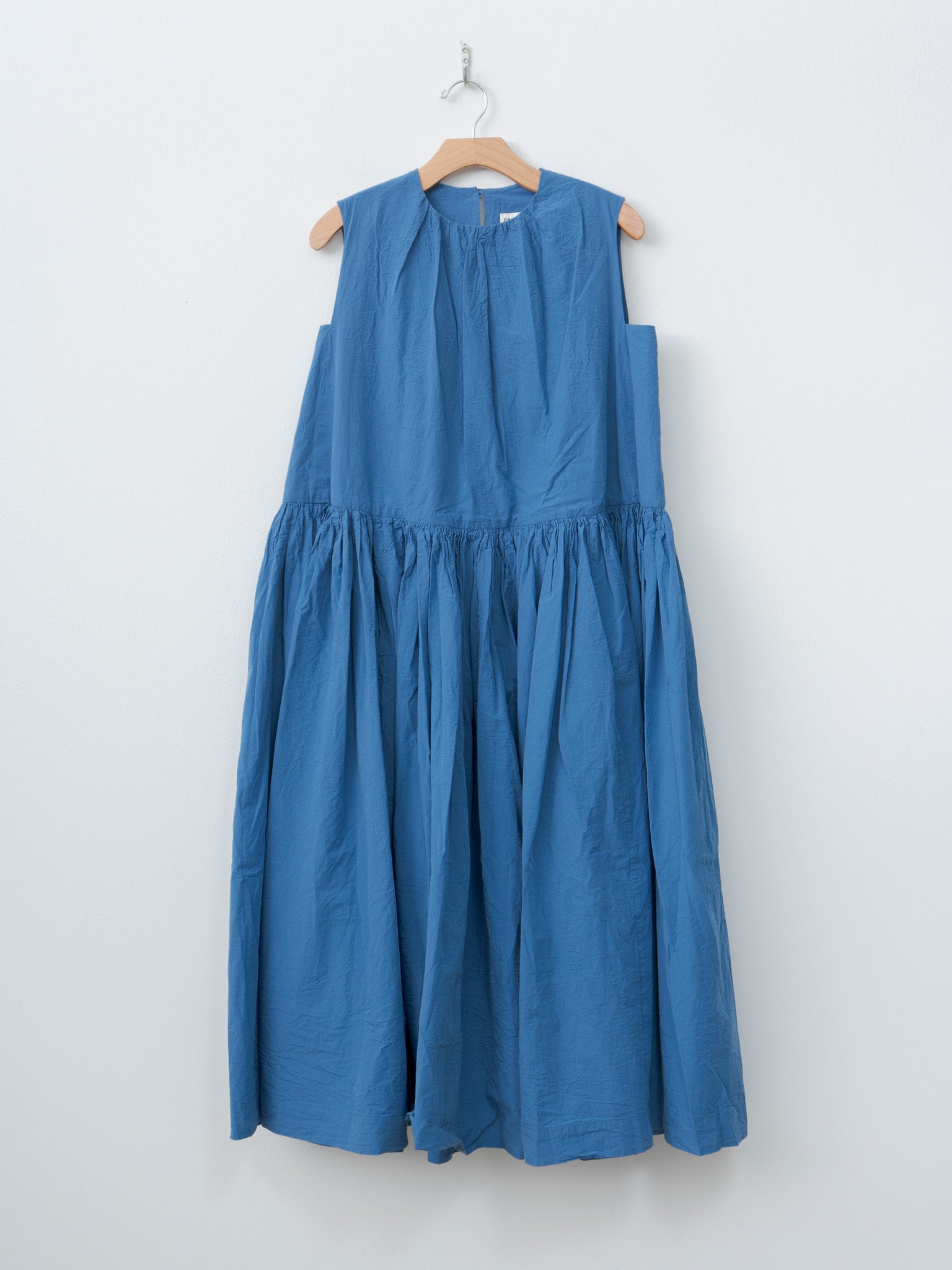 Namu Shop - Casey Casey Pomme Ruche Dress CHALK POPLIN - Medium Blue