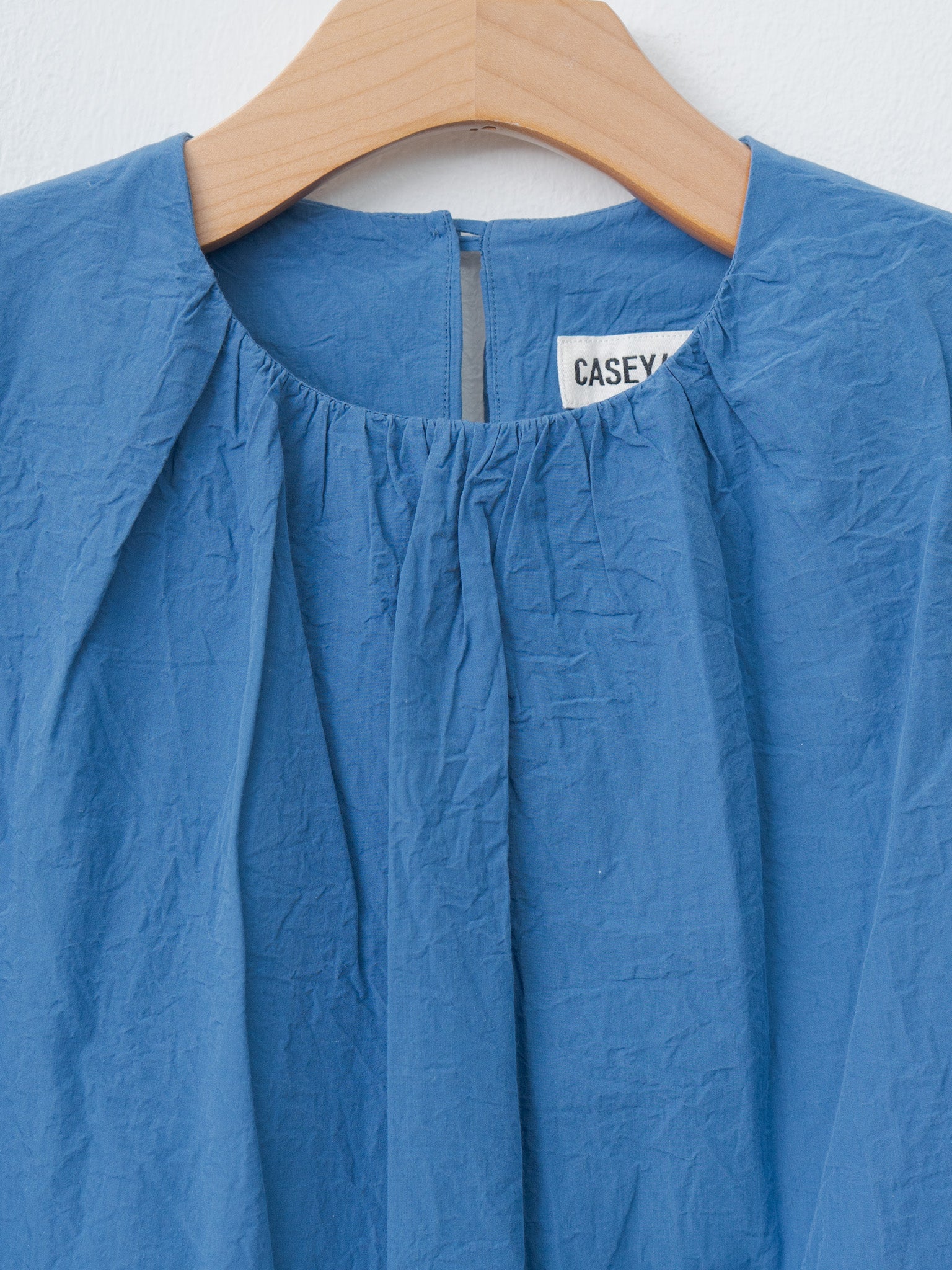 Namu Shop - Casey Casey Pomme Ruche Dress CHALK POPLIN - Medium Blue
