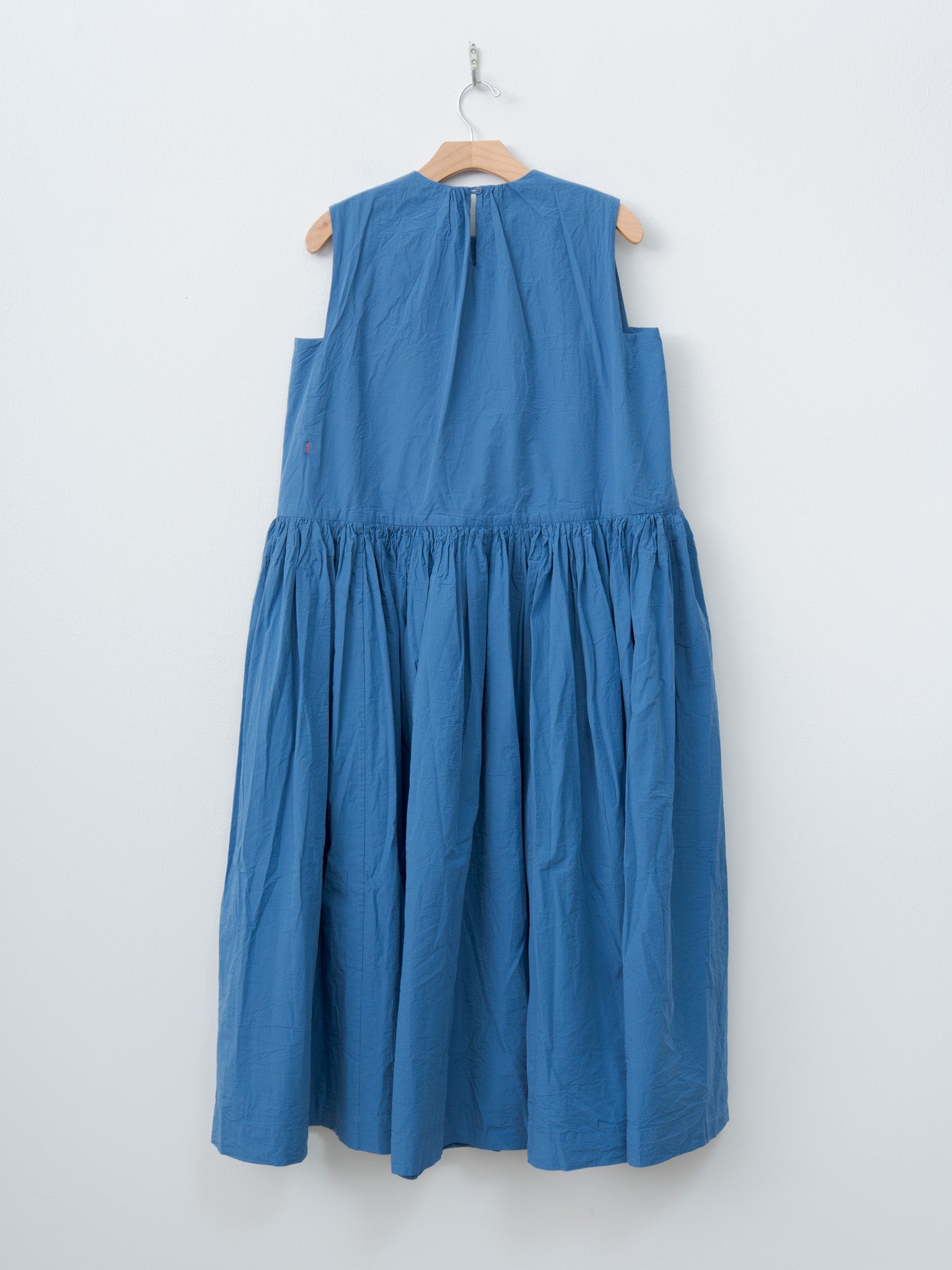 Namu Shop - Casey Casey Pomme Ruche Dress CHALK POPLIN - Medium Blue
