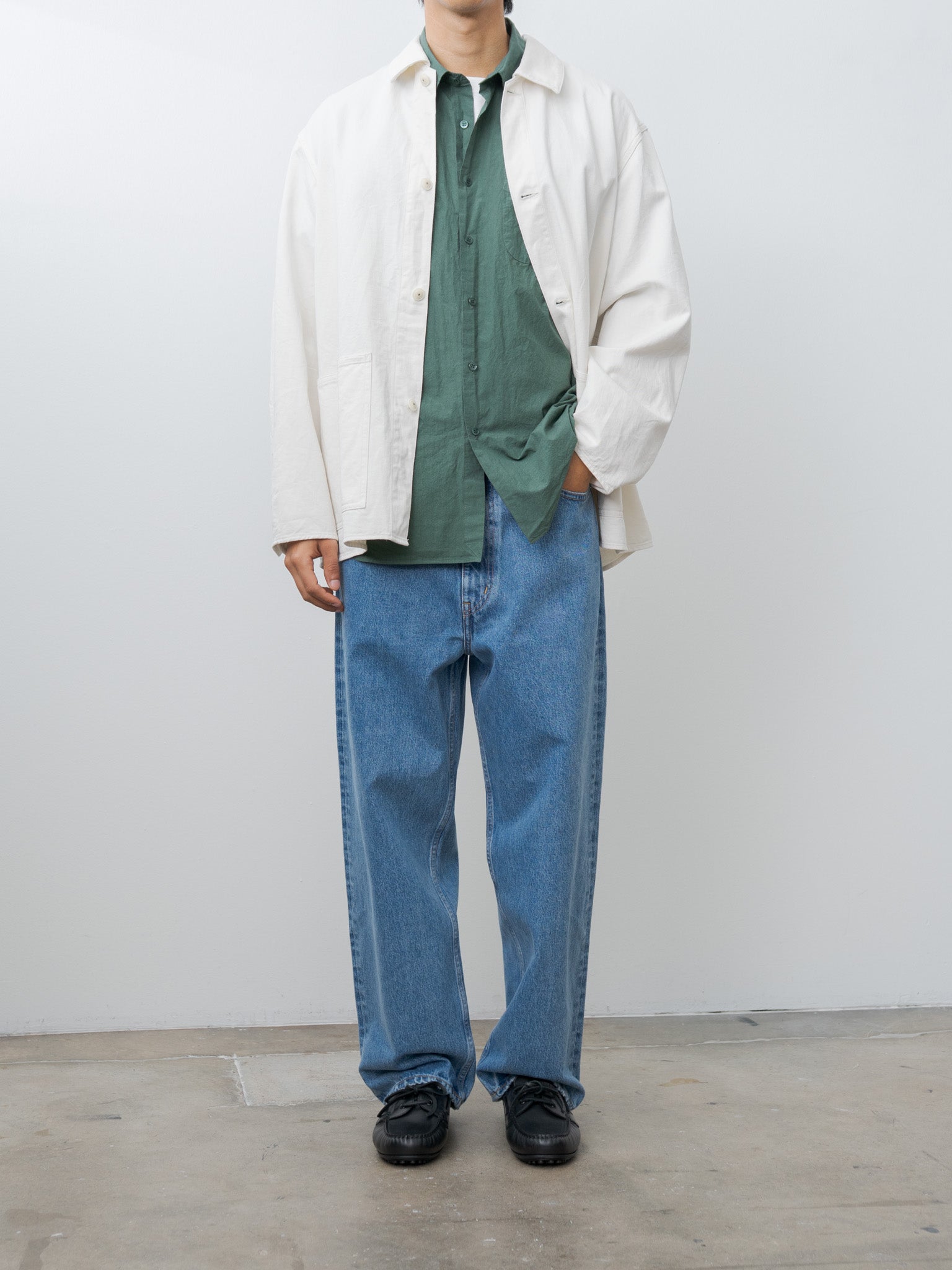 Namu Shop - Kaptain Sunshine Cotton Drill Coverall Jacket - Ecru