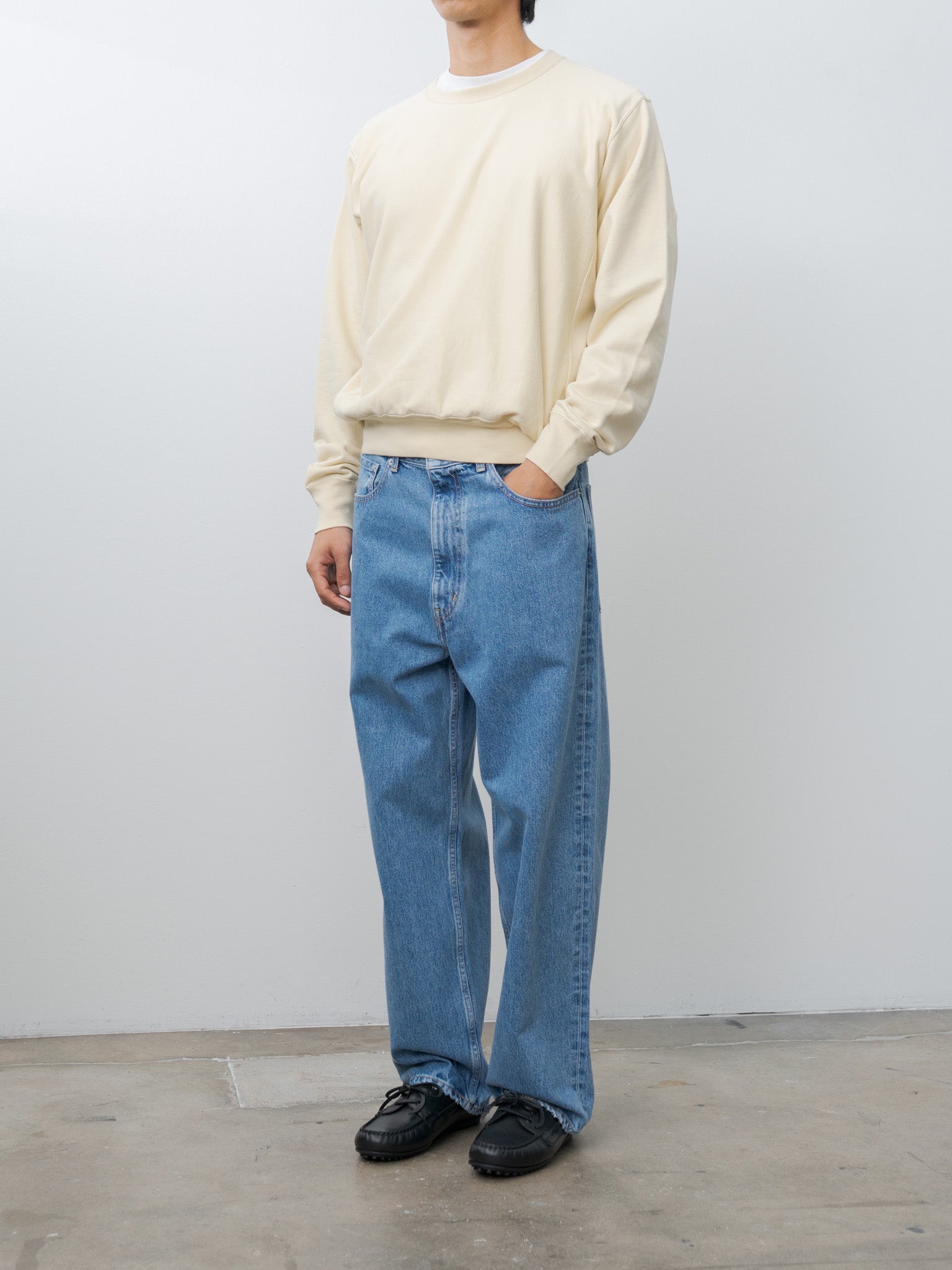 Namu Shop - Auralee Elastic High Gauge Sweat P/O - Ivory Beige